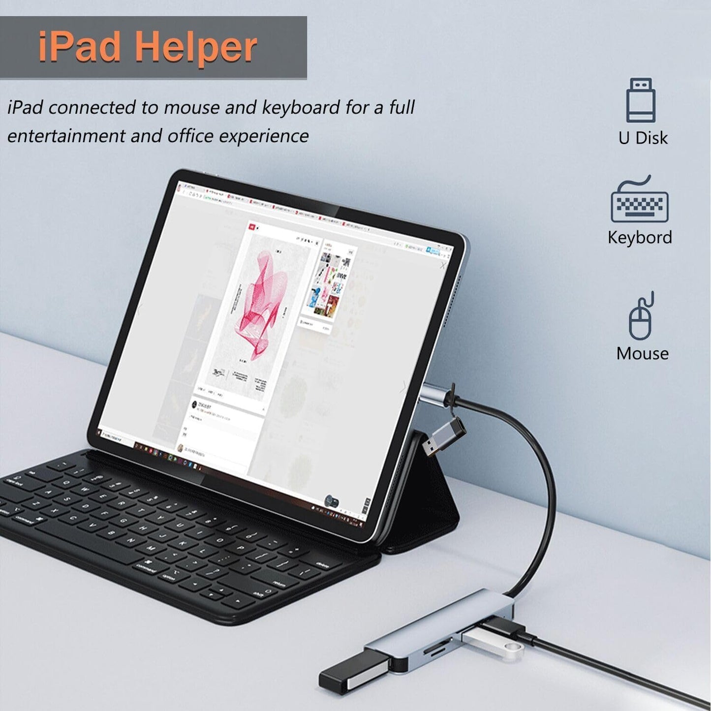 vienon 5 1 3 3.0 in Aluminum USB-C Hub with Memory Card Reader and USB Ports, for PC, Laptops, MacBook Pro/Air, iMac