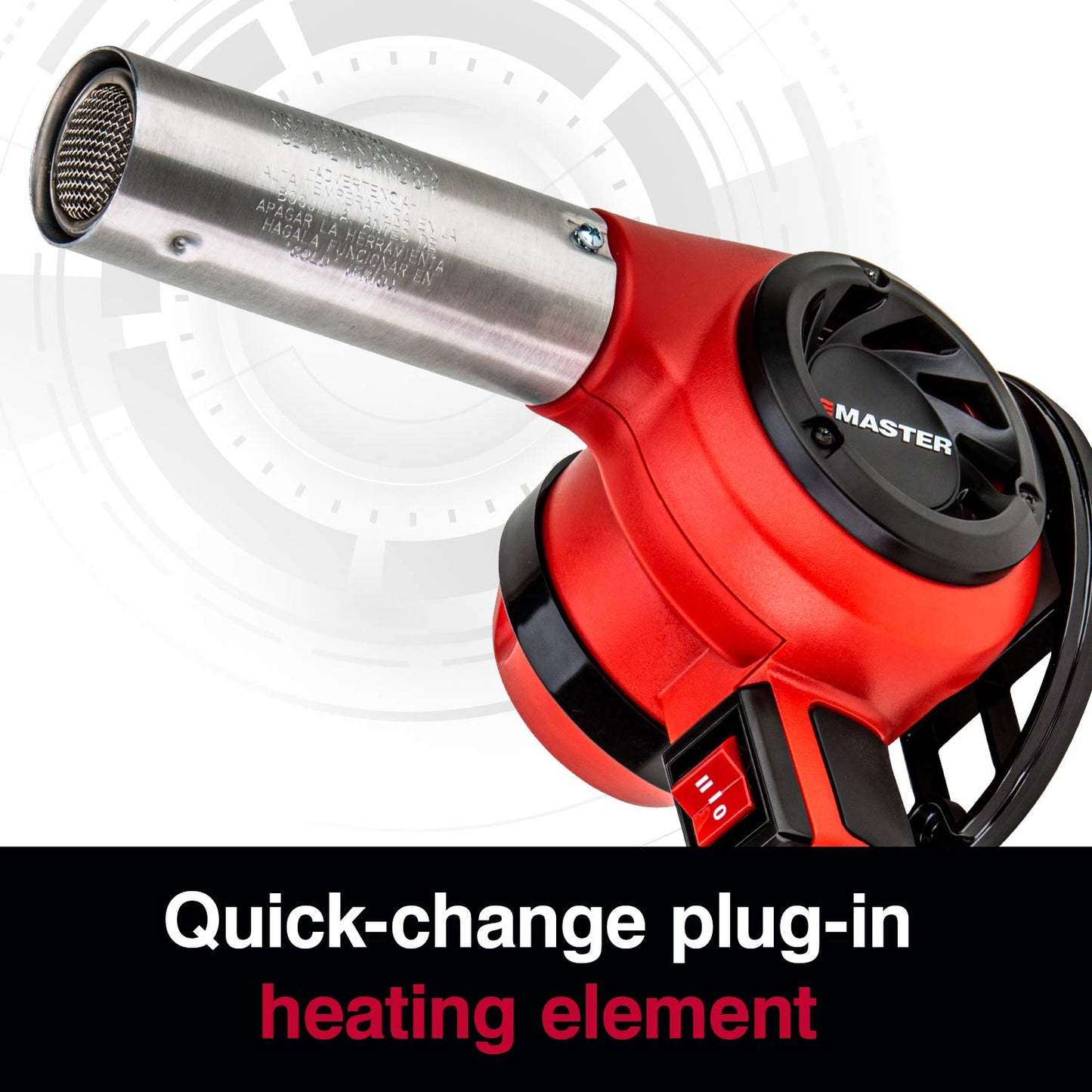 Master Appliance HG-501T Lightweight Industrial Heat Gun, High Airflow, Lightweight Plastic Housing, Great for Handheld Use, Adjustable Stand-1200F, 120V, 1680W, 14 Amps - Assembled In USA