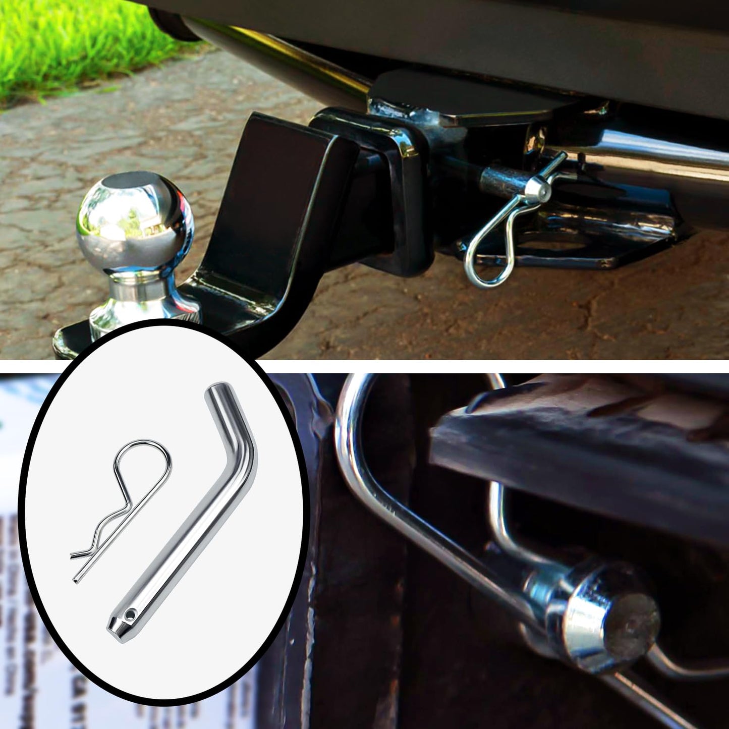 Cenipar Trailer Hitch Pin & Clip with Grooved Head, 5/8-Inch Diameter, Fits 2 or 2-1/2-Inch Receiver