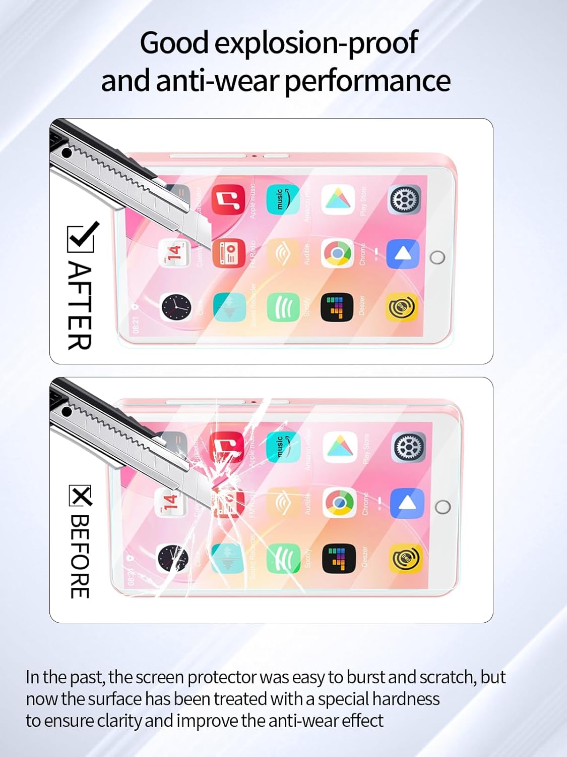 UYRUREL M303-Pro-2 MP3 4.0" 3 Pack. Screen Protector for Oilsky Player Touch Screen, High-definition Scratch Resistant