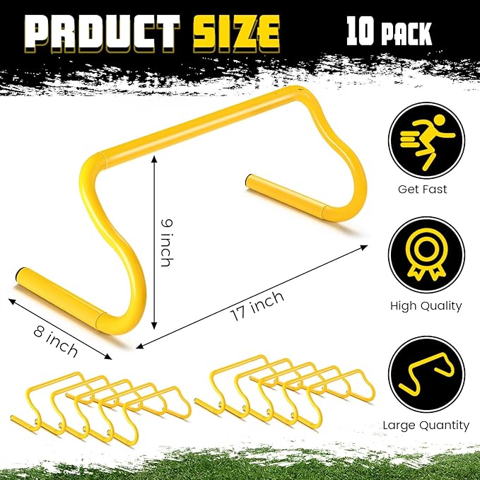 Wettarn 10 Pcs Speed Agility Training Hurdles Detachable Durable Hurdle Agility Plyometric and All Purpose Speed Training Equipment for Athletes Soccer Basketball