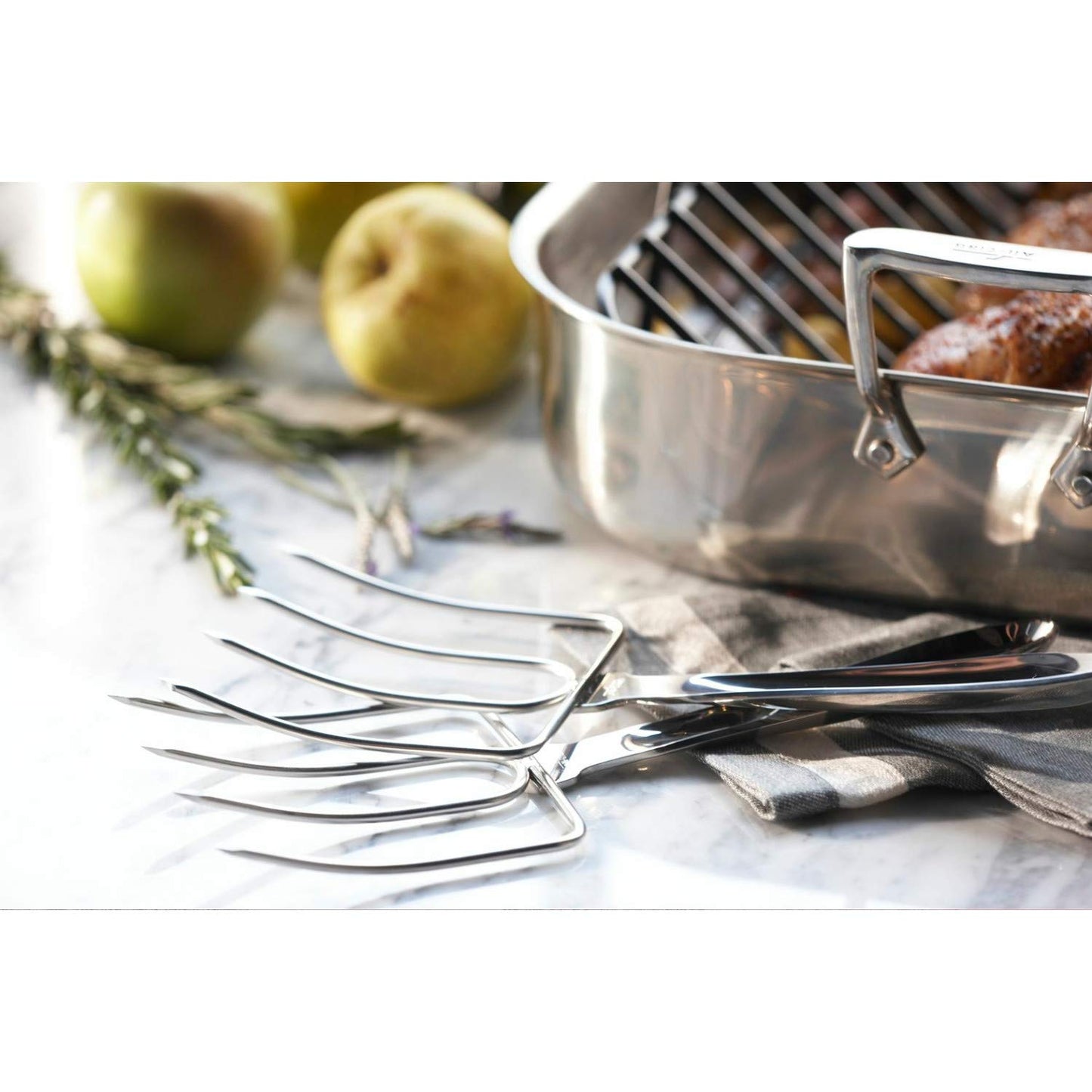 All-Clad Specialty Stainless Steel Kitchen Gadgets 2 Piece Set, Turkey Forks Kitchen Tools, Kitchen Hacks Silver