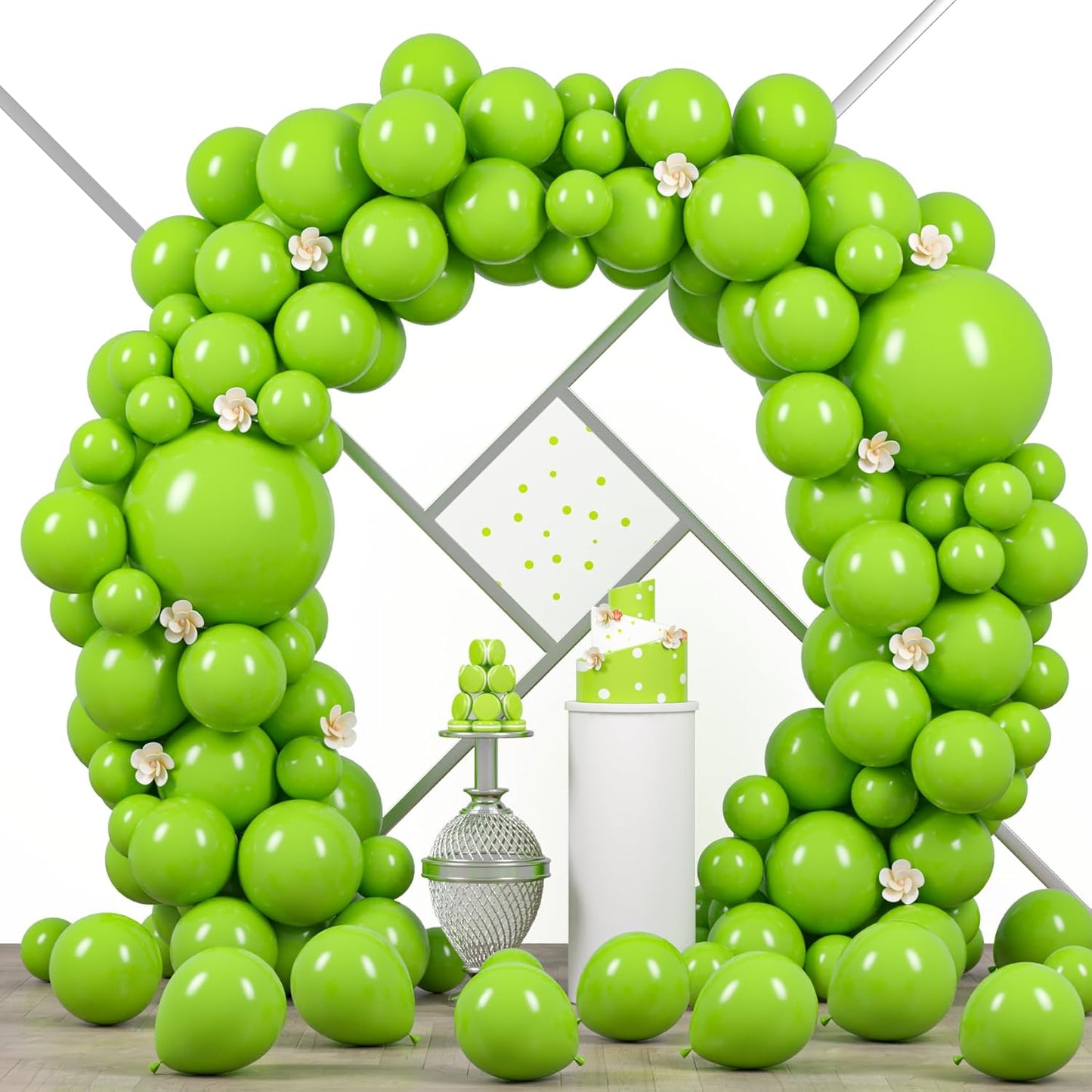 Voircoloria 90-Pack Lime Green Balloons - Versatile Sizes for Graduation, Weddings & Parties