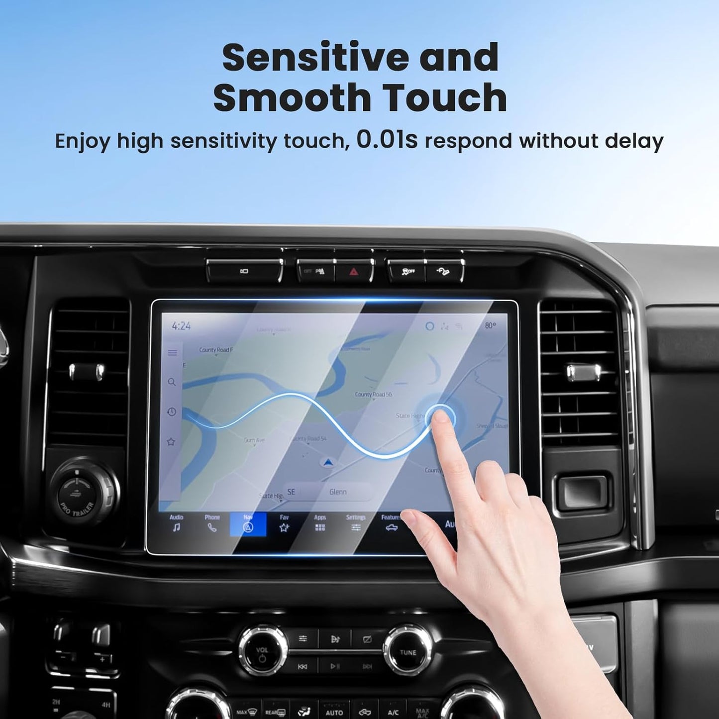 2PCS 2023-2025 2026 F250 F350 F450, 12 Inch Canvcle Screen Protector for Ford Super Duty Touch Screen Protector