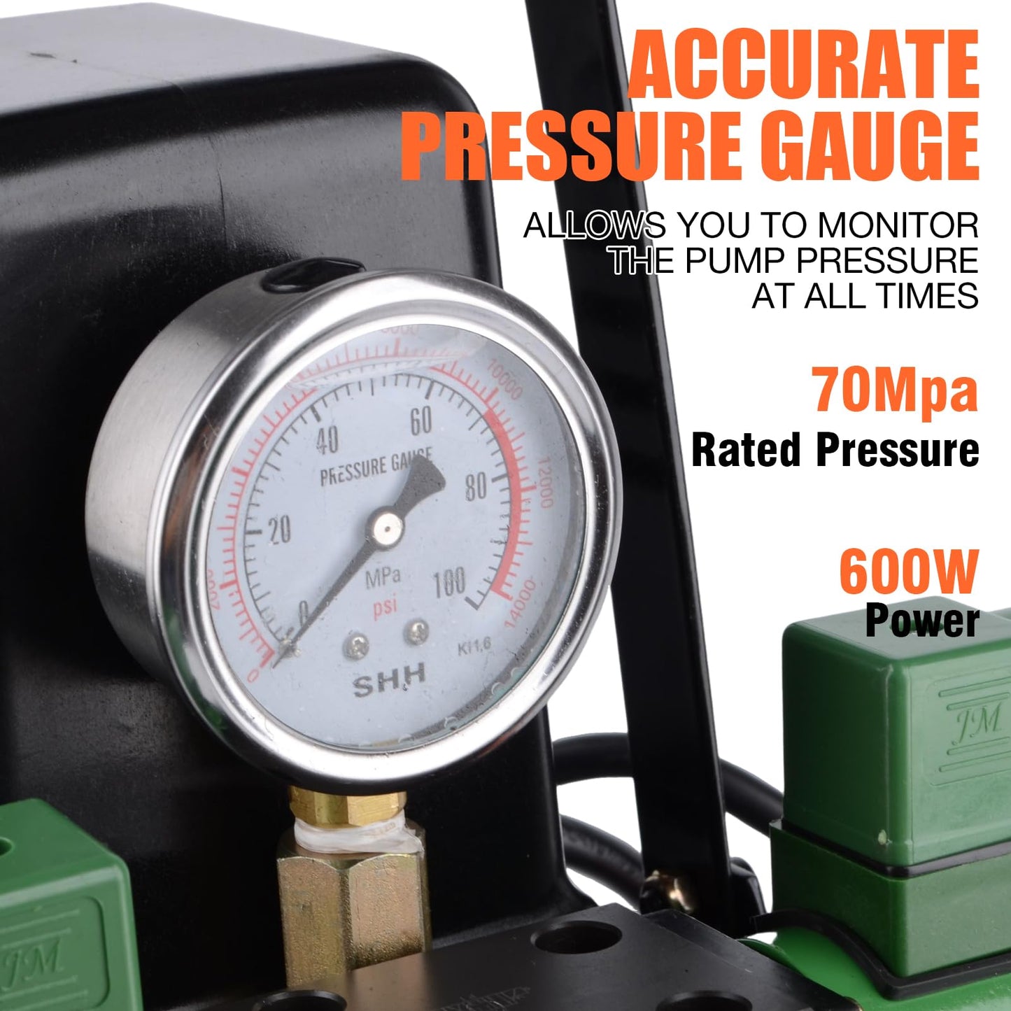 HZLZRZ Two Way Electric Hydraulic Pump Power Pack Unit 2 Stage Double Acting 110v/120V 10k psi (1st Stage/290 Psi, 2nd Stage/10,000 Psi),Two Way Mini