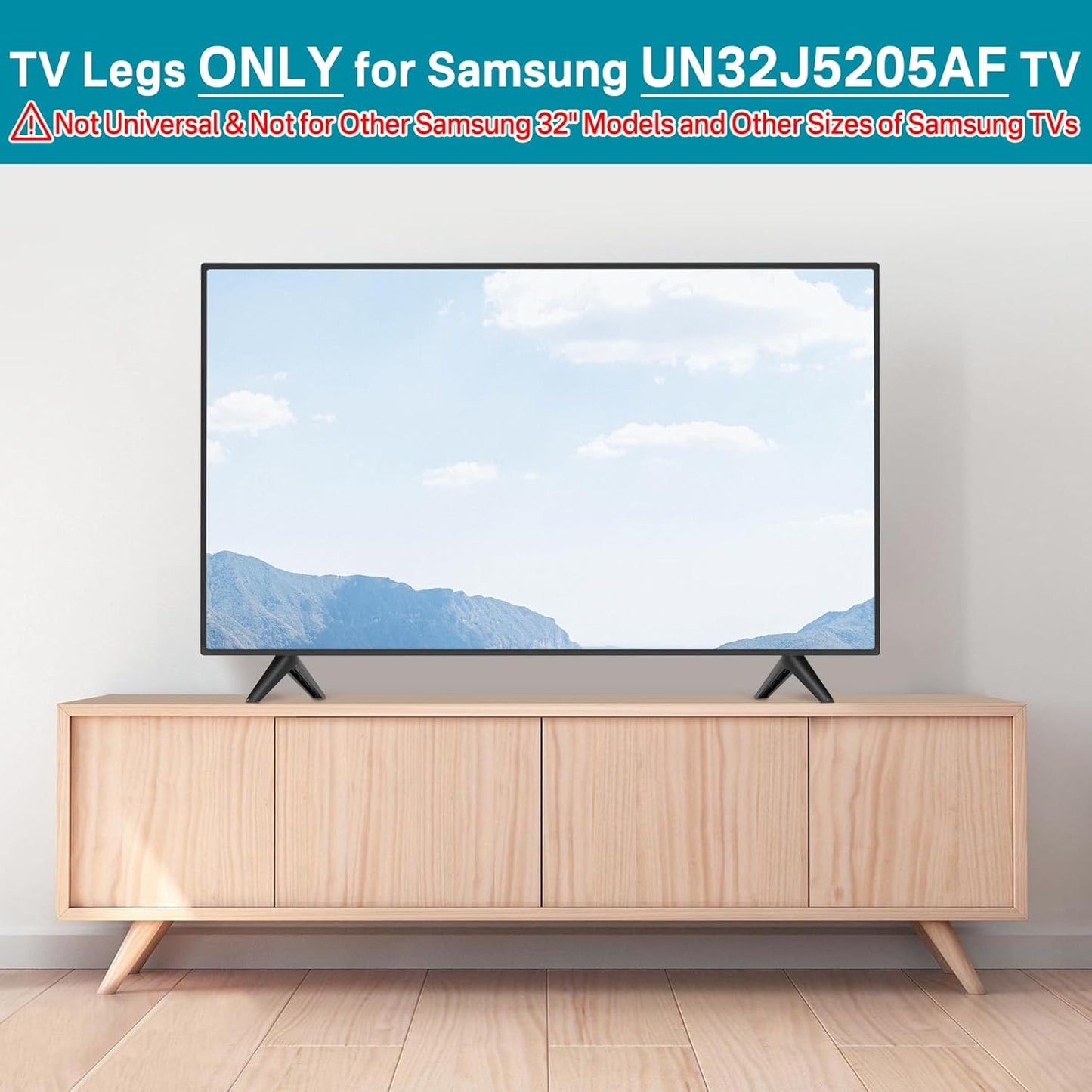 Rimous 32 inch (1080P) UN32J5205AF TV Stand Compatible with Samsung Class FHD Smart LED TVs, TV Stand Legs Only