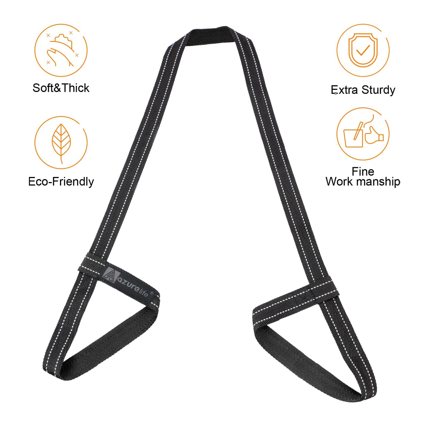 A AZURELIFE [MAT NOT Included] Yoga Mat Sling, Yoga Mat Straps for Carrying, Easy-Cinch Yoga Mat Holder Strap