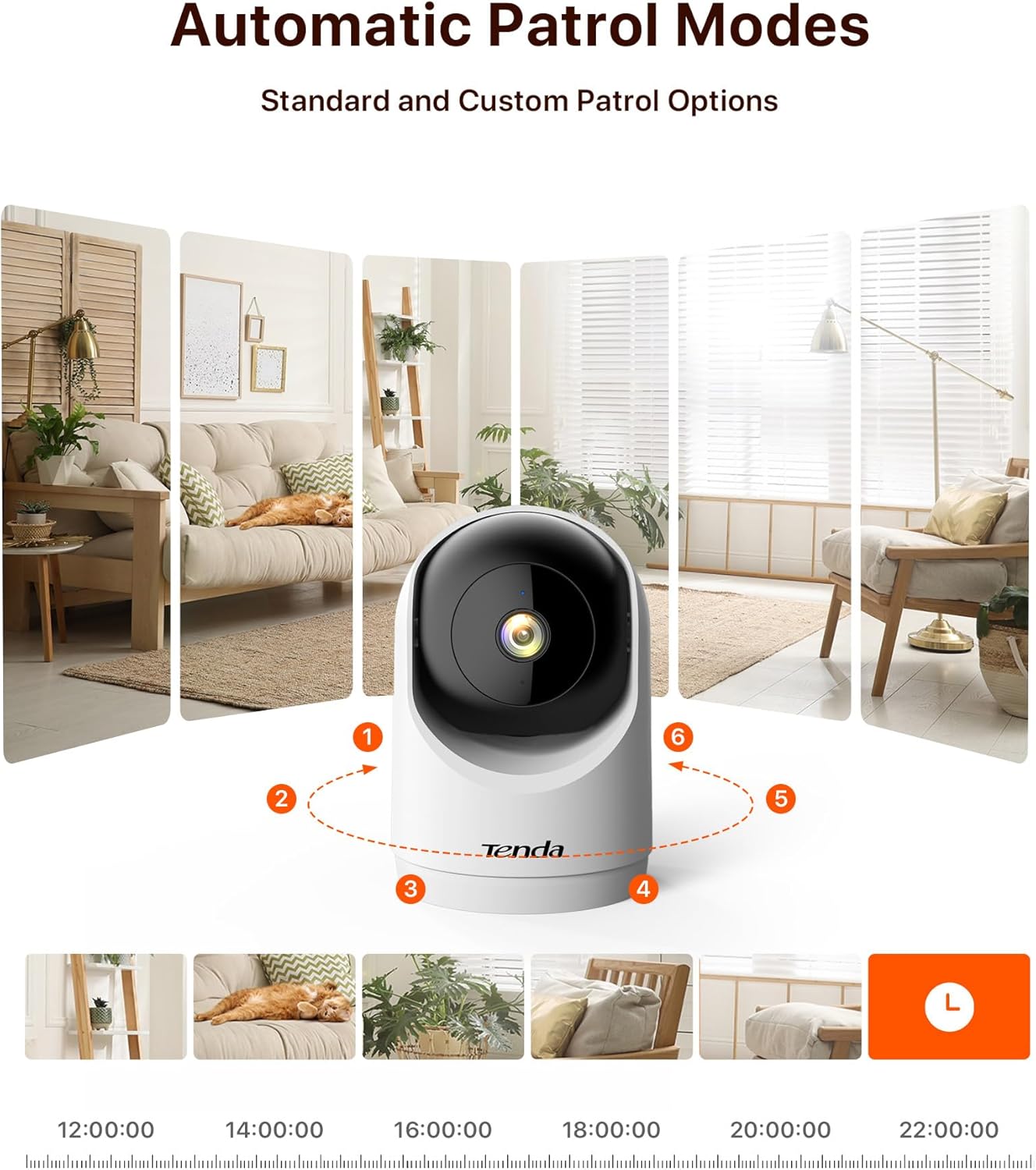 Tenda 2K 6 360 2-Way 24/7 Storage(CP3-V3.0) Indoor Security Camera for Baby Monitor, WiFi Pet/Dog Camera for Home