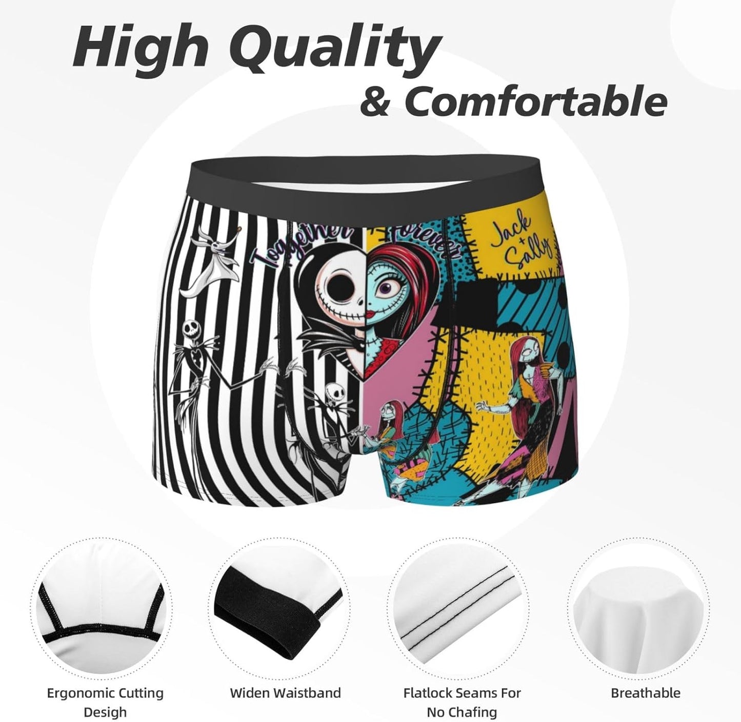 Skiennix Nightmare Christmas Men's Underwear - Breathable Stretch Briefs | Novelty Print Design