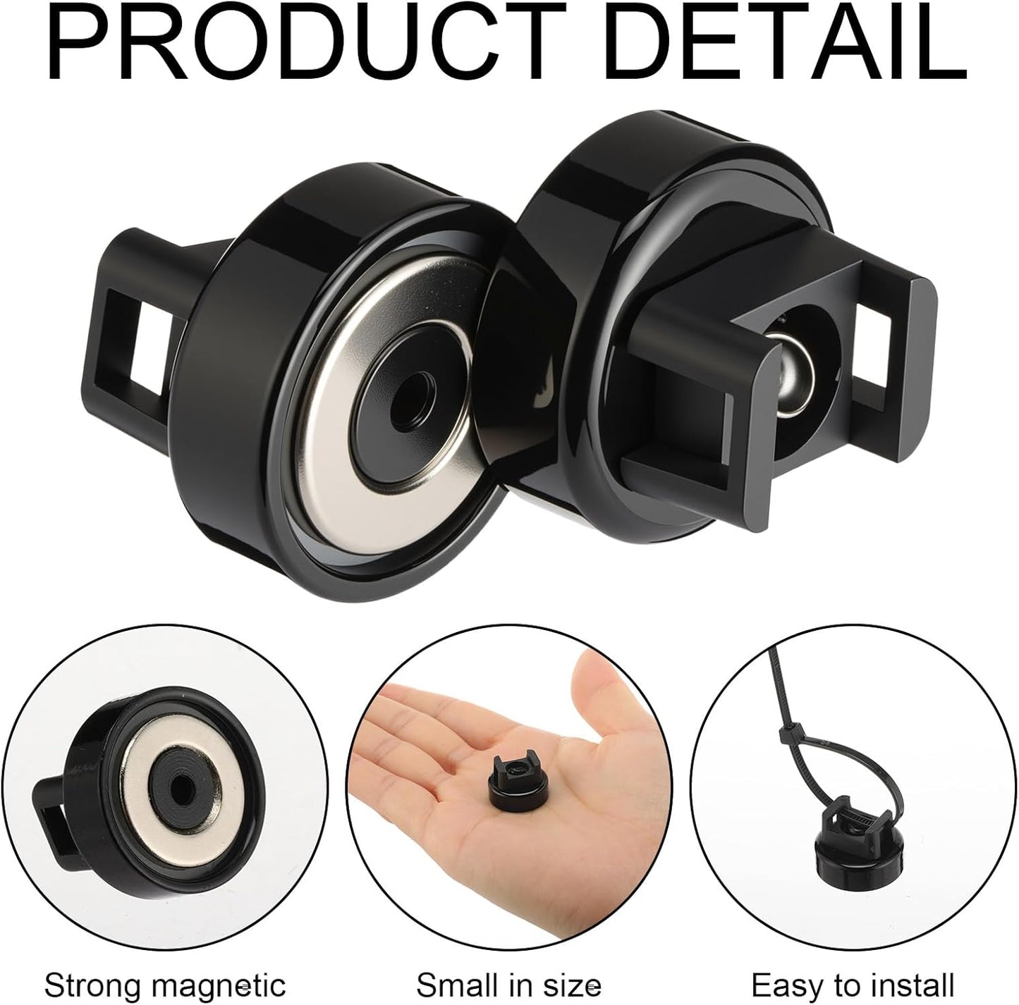 24 100 Yookeer Pcs Magnet Zip Tie Mount Heavy Duty Black Magnetic Cable Clips Multipurpose Wire Cable Holder with Pcs