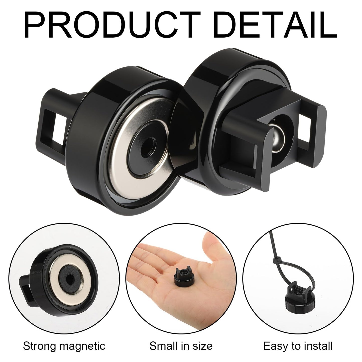 Yookeer 48 Pieces Magnet Zip Tie Mount 22 mm Heavy-duty Magnetic Zip Tie Mounts 22LBS Strong Multipurpose Wire Cable Holder Mount for Home Office Wire Management Marine Electrical Wiring