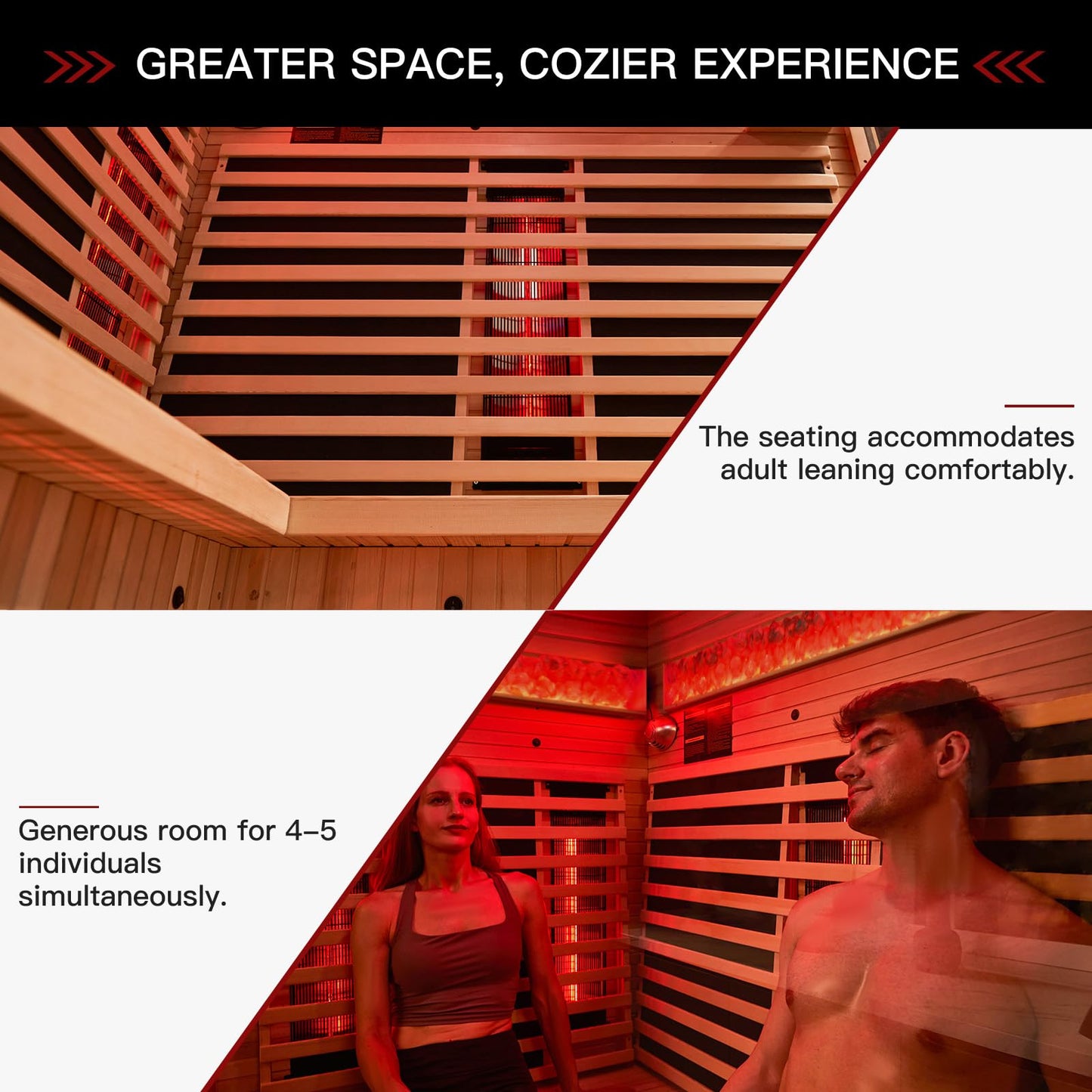 SWHSE 3-4 Person Infrared Sauna, Home Sauna with Himalayan Salt Panel & 10 Minutes Warm-up System, Indoor Sauna Spa Room with Canadian Hemlock&Panoramic Tempered Glass,220V