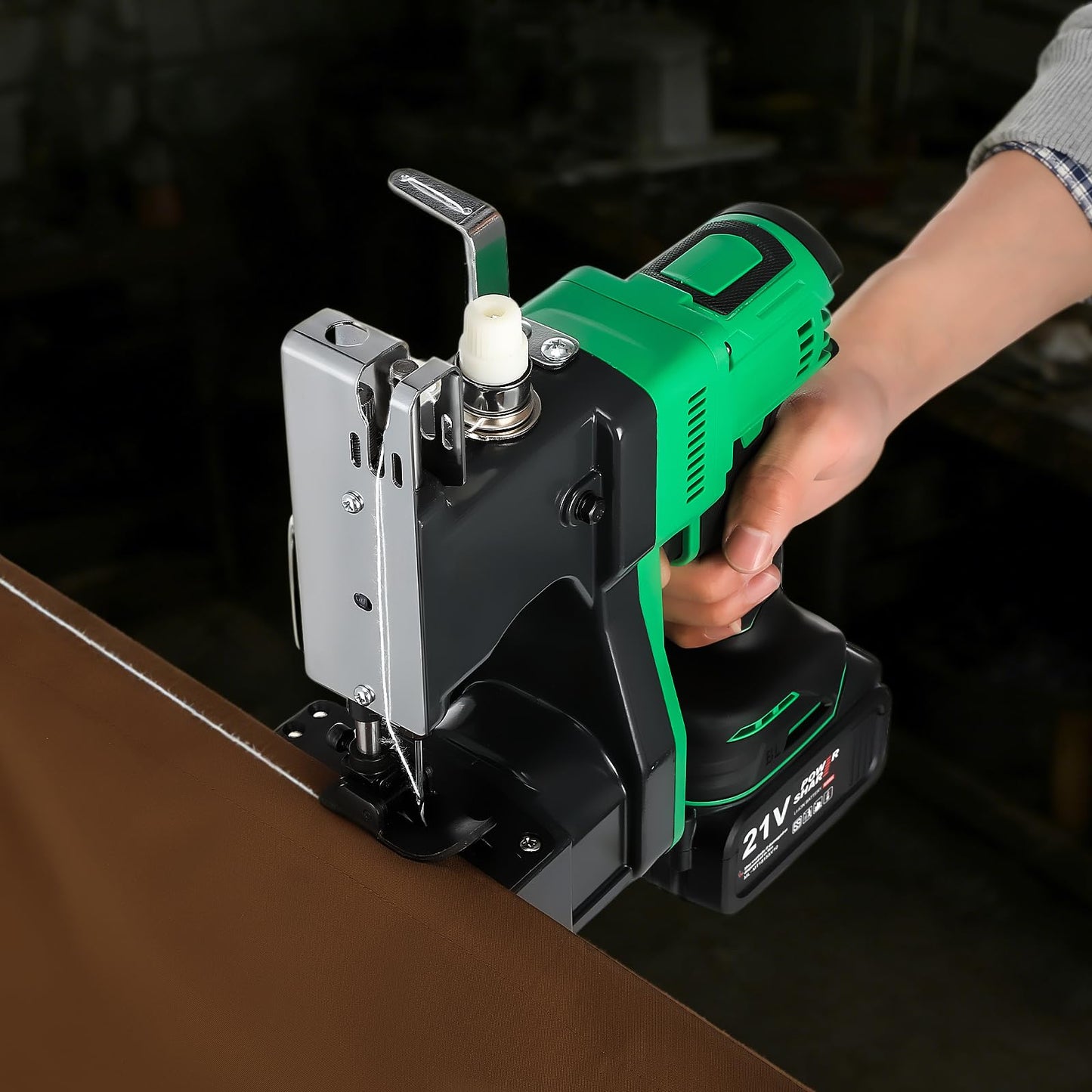 Cordless Bag Closing Machine with 2x3.0A Batteries, Brushless Motor, Battery Bag Sewing Machine Portable Bag Closer Stitcher Packing Machine for Feed Sacks, Rice Bags, Burlap Sack