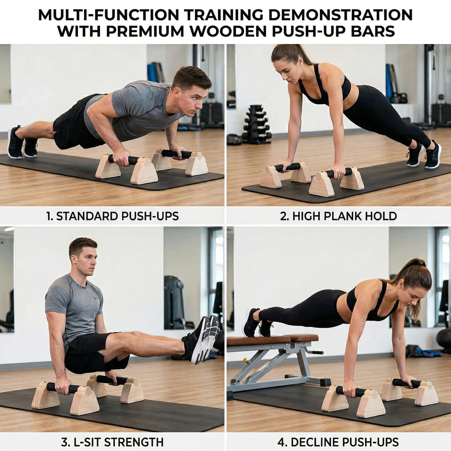 houlishu Non-Slip Push Up Boards, 2 Pcs 20cm Fitness Plates for Home Gym Strength Training