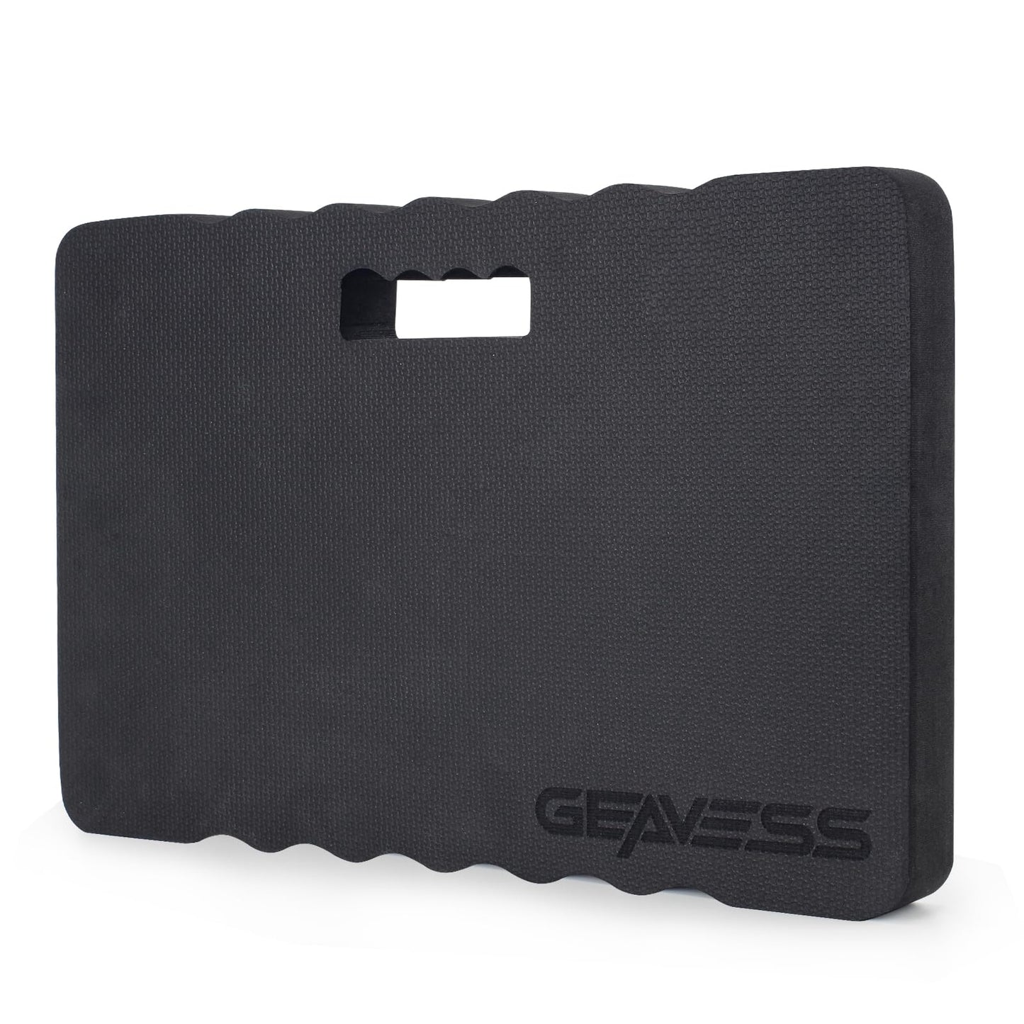 GEAVESS 1.5" Extra Thick Garden Kneeling Pad, Comfortable Foam Knee Pad with Handle, Durable Supportive Knee Cushion for Gardening, Yard Work, Car Repairing, Workshop, Baby Bathing, 17.5"x11", Black