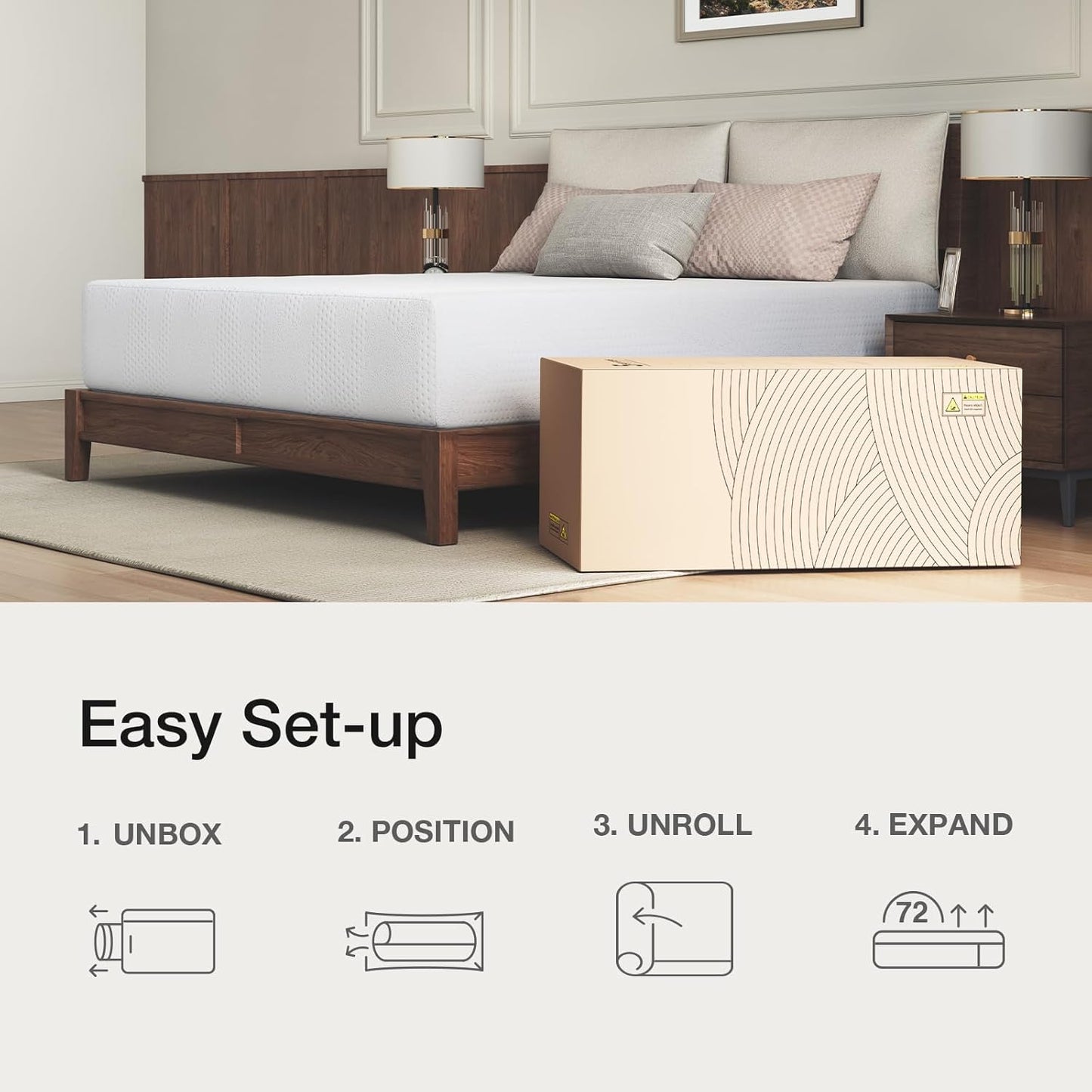 Novilla 14-Inch Full Memory Foam Mattress - Gel Cooling Design for Pressure Relief & Comfort