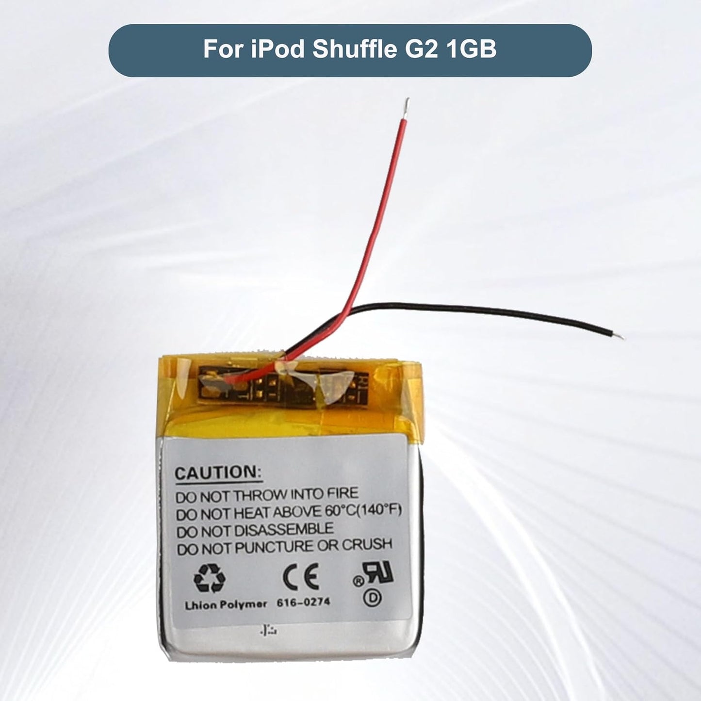 E-YIIVIIL 616-0274 G2 1GB, G3 MP3 3.7V 100mAH, Replacement Battery for iPod Shuffle Player Battery, with Repair Tool