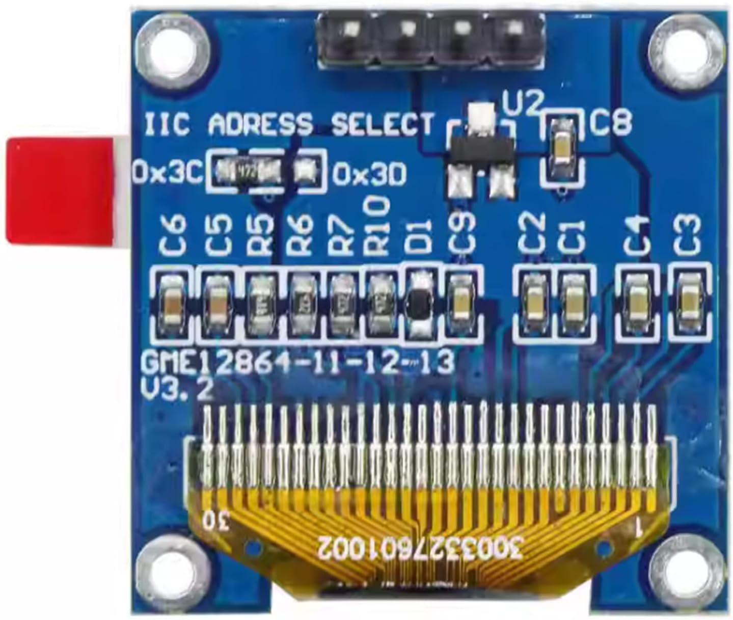 artcavs 0.96 Inch I2C SSD1306 128x64 OLED Display Module Display Screen Module Driver