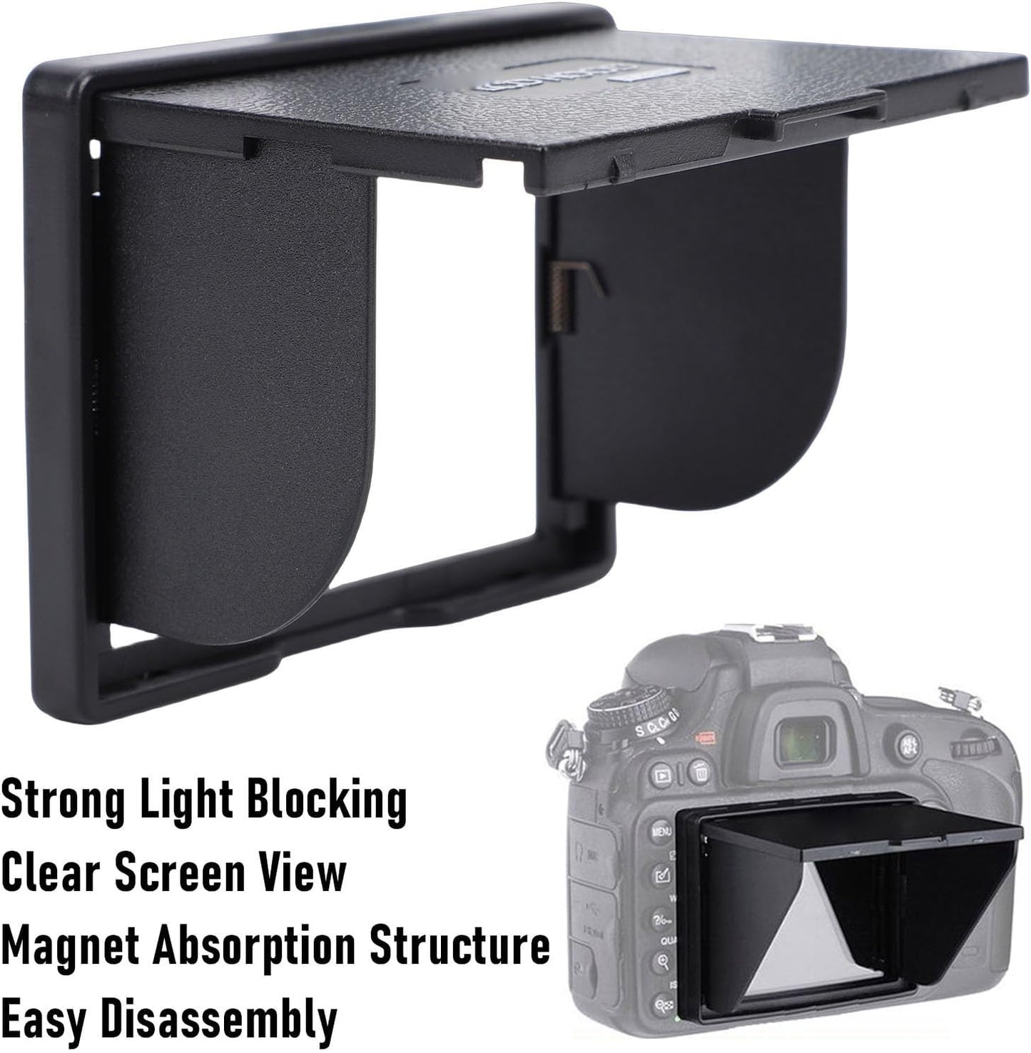3.2 Inch Zopsc Camera Viewfinder Sunshade, Foldable LCD Screen Sun Hood for Camera Screen, Compatible with Select DSLR