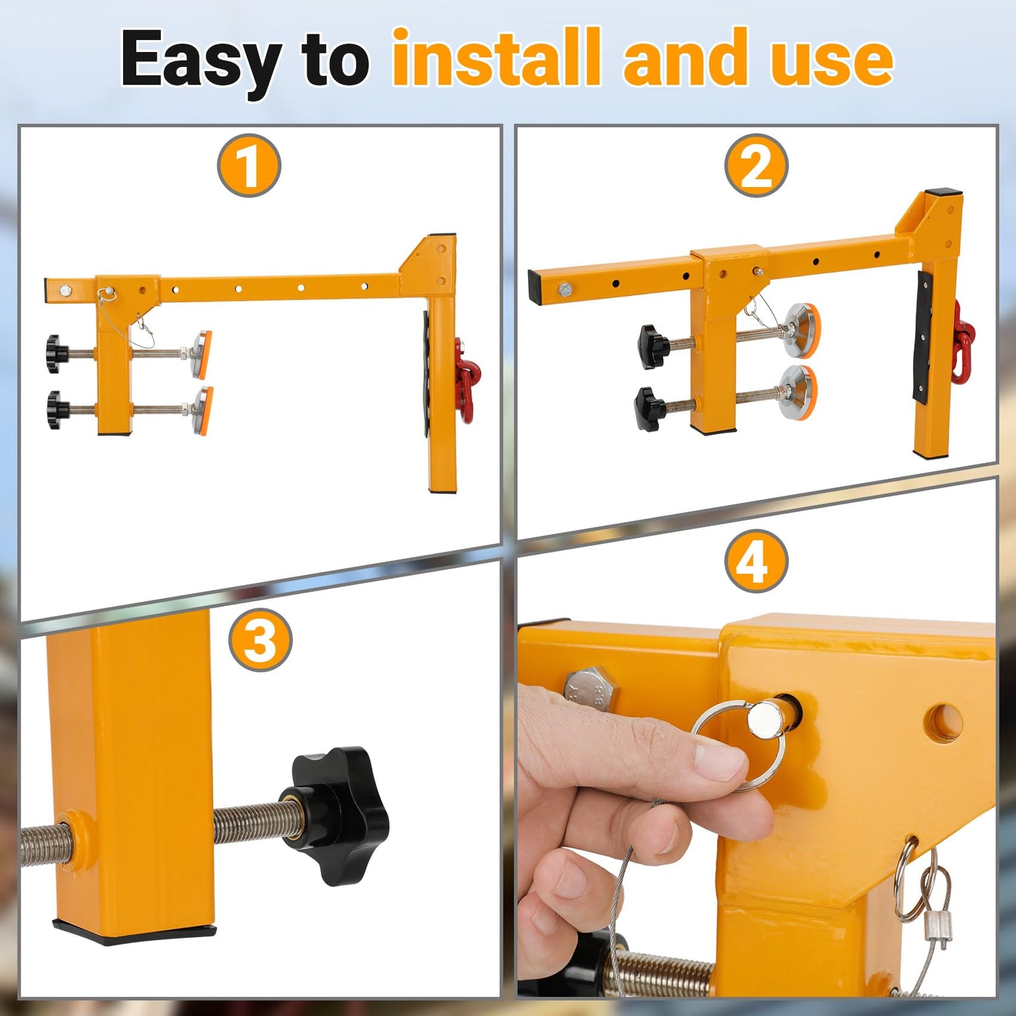 Adjustable Non-Penetrating Anchor, Reusable Temporary Fall Parapet Roofing Anchor, Roof Anchors, Non Penetrating Wall Anchors Suitable For Walls up to 15 Inches Thick, Easy to Install And Portable