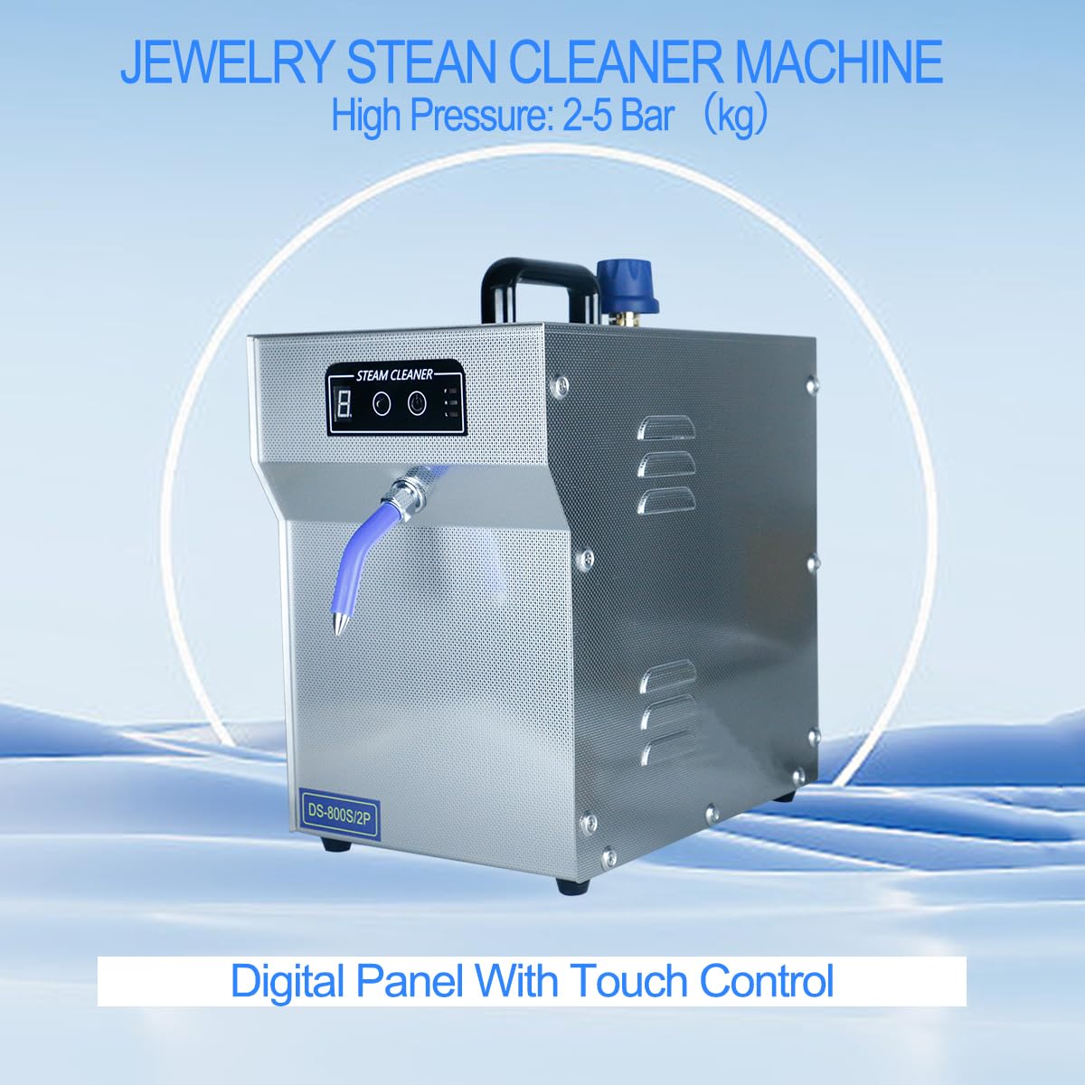 Jewelry Steam Cleaner Machine Professional for Ring Watch 1200W Commercial Jewelry Steamer High Pressure for Diamond Gold Silver 2L Stainless Steel Automatic Cleaning Steaming for Sunglass Scalpel