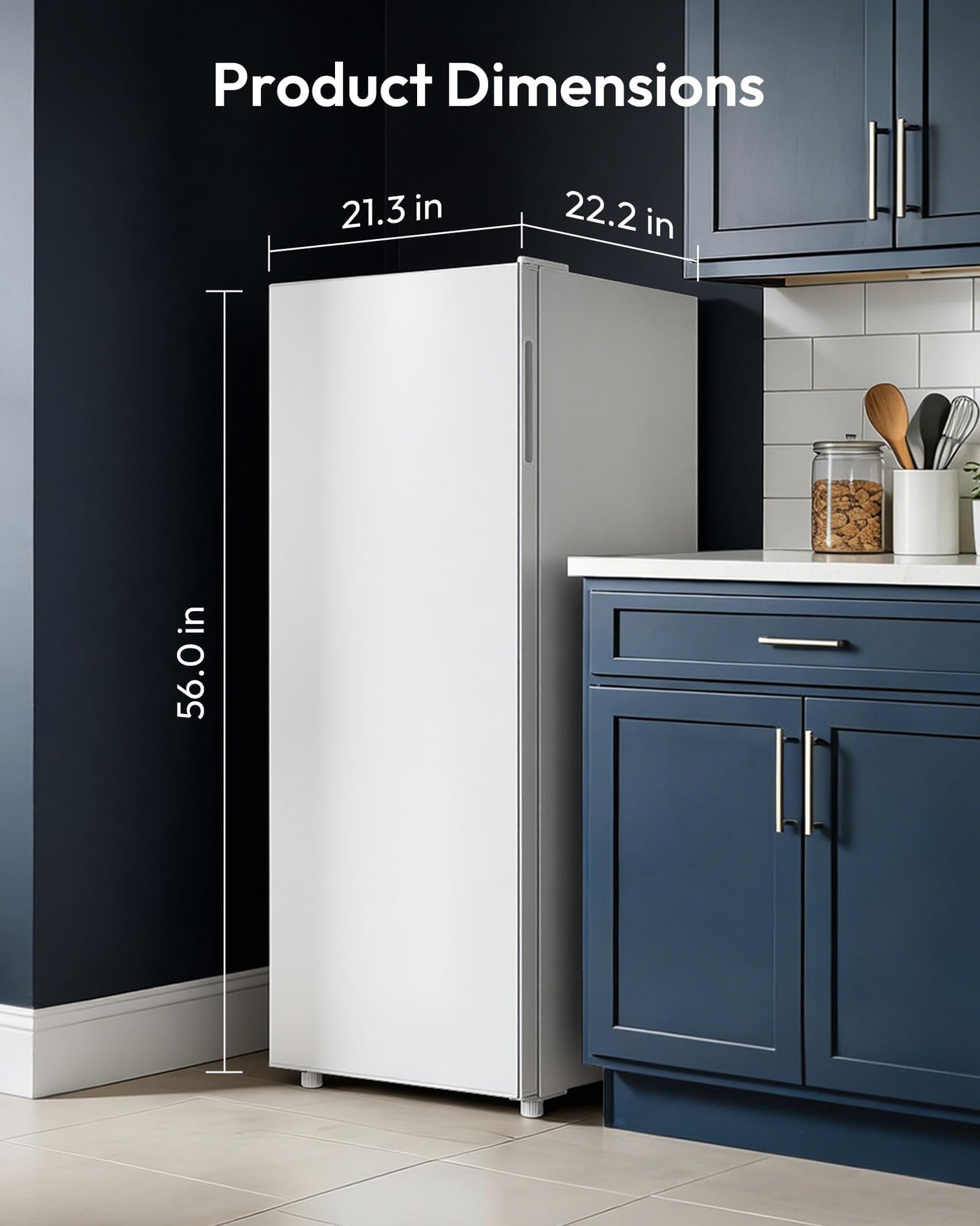 ICEVIVAL 7.5 Cu.Ft Upright Freezer, Convertible Stand Up Freezer or Refrigerator, Large Capacity with 5 Adjustable Shelves & Reversible Door,Upright Fridge for Home, Garage, Apartment