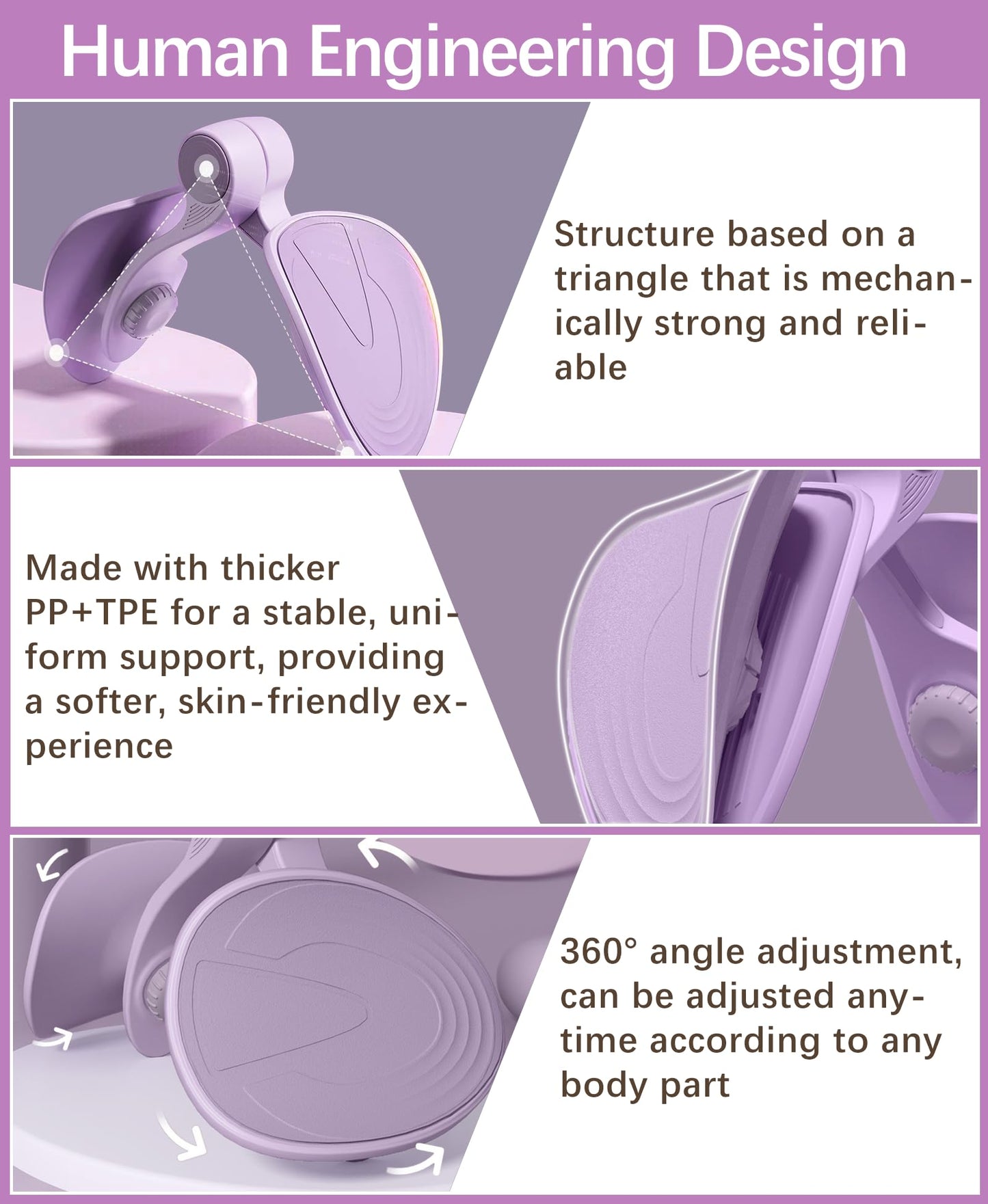 Tinrief 35 LB Thigh Exerciser Kegel Exerciser, Pelvic Floor Trainer, Kegel Trainer for Postpartum Rehabilitation, Trimmer Inner Thigh, Thigh Toner Workout (35LB Purple)