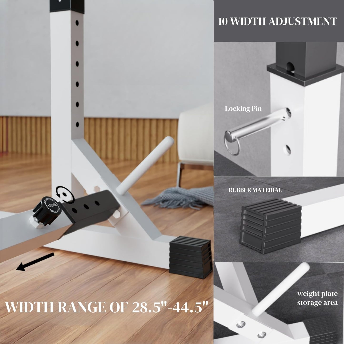 Achamusi Barbell Rack Stand - Multifunctional Adjustable Squat Rack, Heavy-Duty Dumbbell Rack，Strength Training Dip Station, Home Gym Equipment Max Load 550lbs