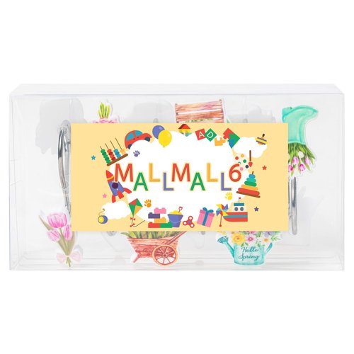 MALLMALL6 12Pcs Spring Tulip Flower Shower Curtain Hooks Floral Metal Rustproof Decorative Pendants for Bathroom Bedroom Room Home Decor Accessories with Watering Can Truck Stainless Curtain Rings
