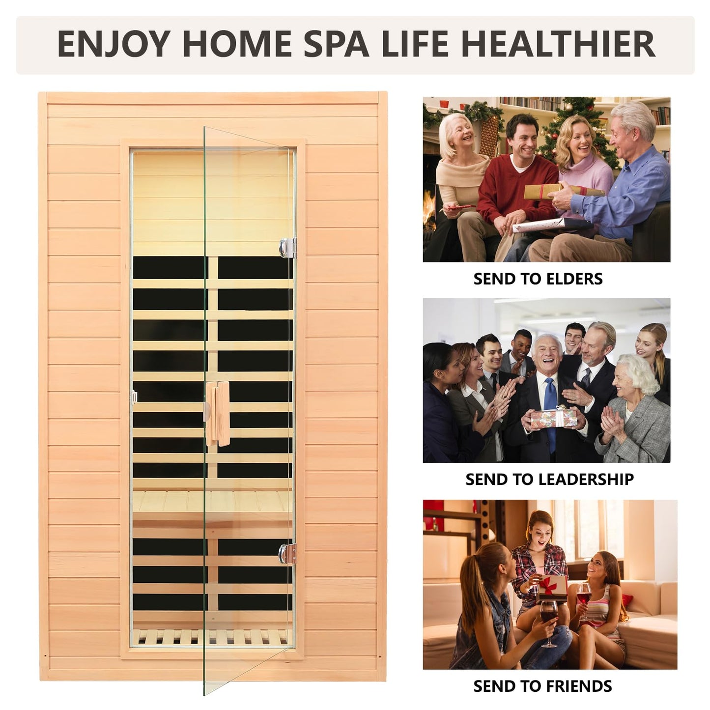 2 Person Infrared Saunas for Home Spa, Low EMF Far Infrared Sauna, Hemlock Wood Indoor Personal Sauna Roombox with 2 Blue-tooth Speaker, 2 Reading Lights, Control, 5 Heating Panels,1500 Watts/120V/15A