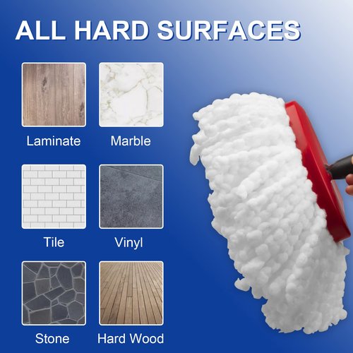 HiBaby 4 Pack Mop Head Replacement Compatible with O Cedar Mop Replace Head EasyWring 1-Tank, Microfiber Spin Mops Refills, Easy Cleaning