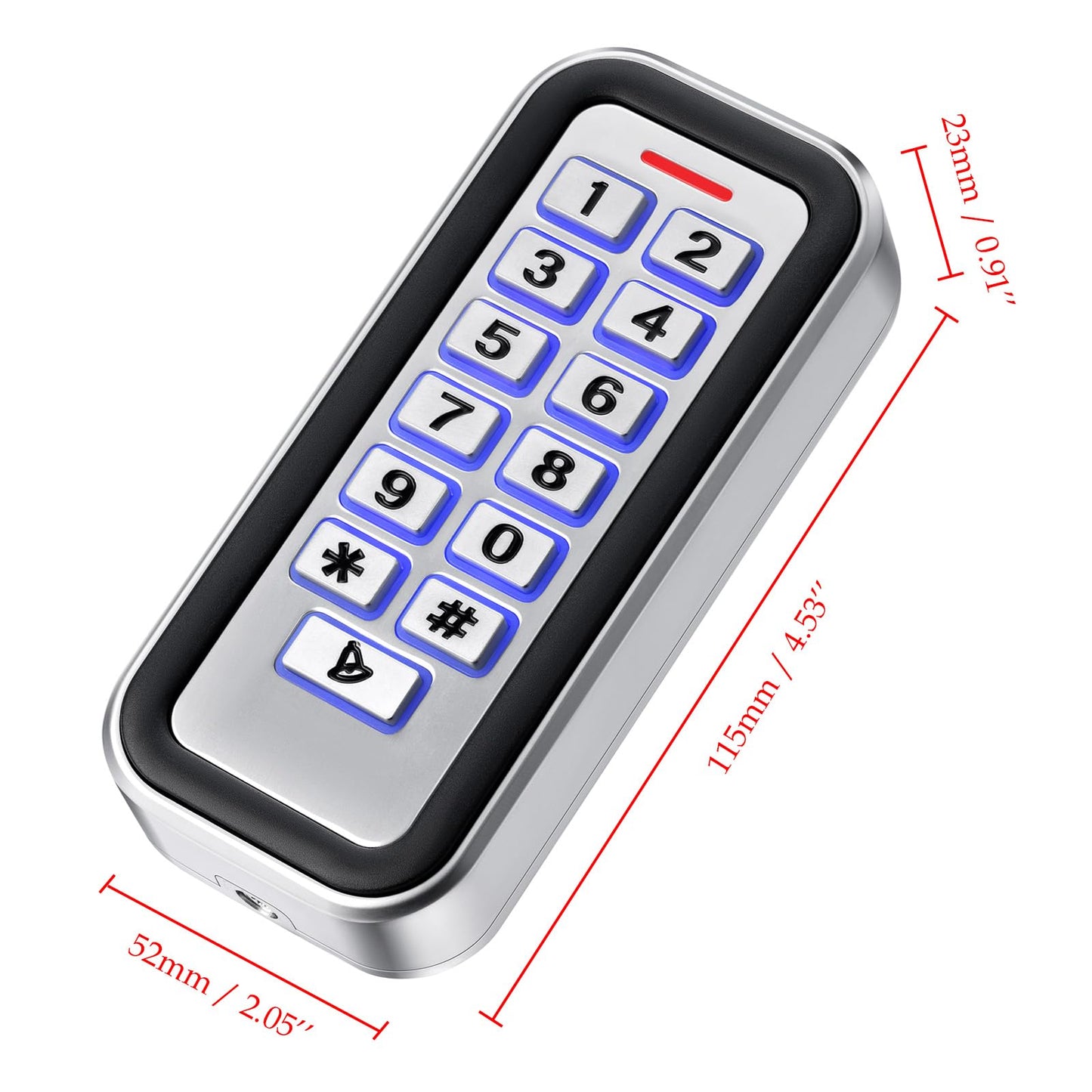Door Access Control System Kit, Stainless Steel IP68 Waterproof Keypad Door Entry System with (500KG) 1200lbs Magnetic Lock, 2 Remote Controls, Supports Password & 13.56MHz IC Card