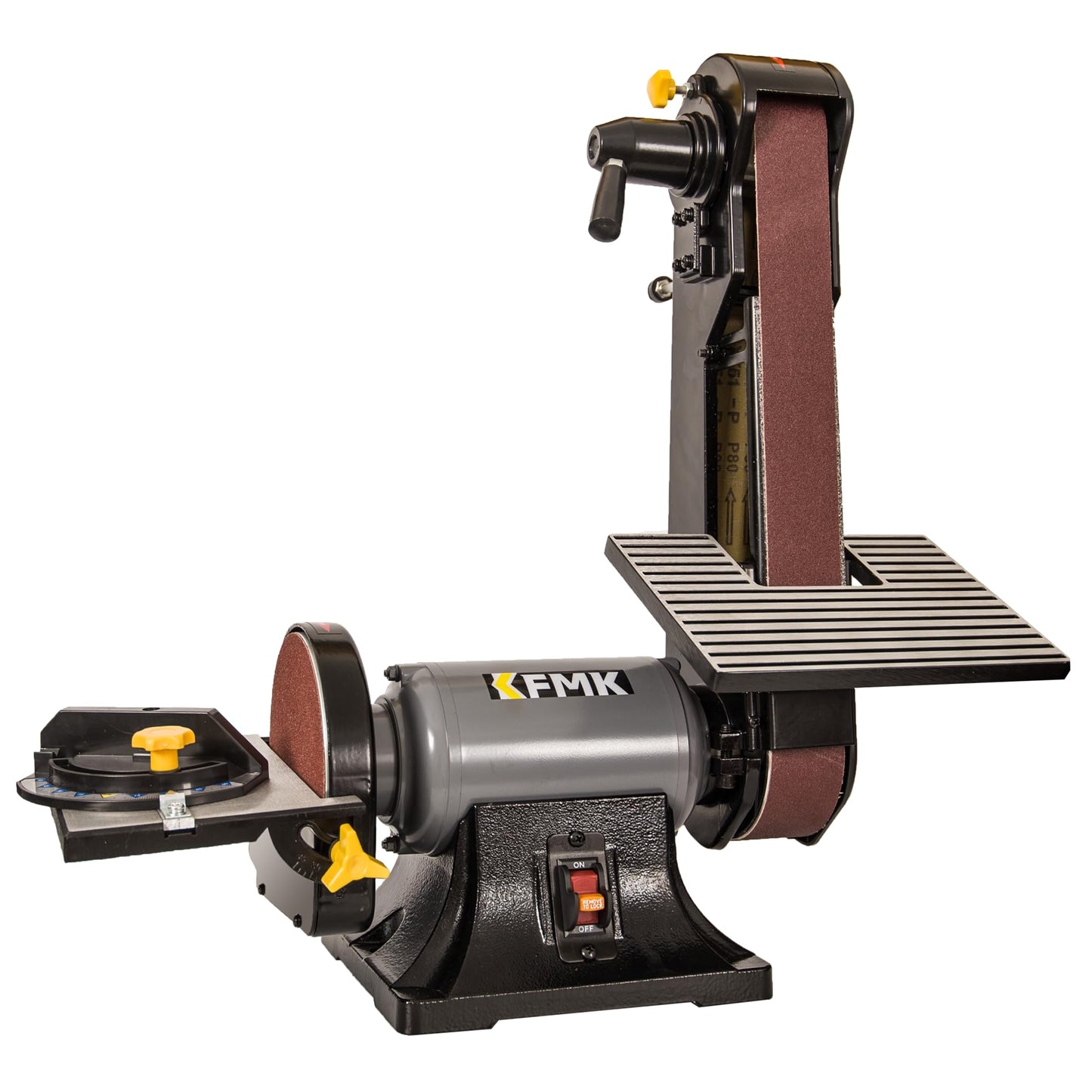 KFMK 2x42 in. Belt Sander & 6" Disc Sander Combo, 3.5Amp Bench & 1/2HP Belt Sander for Woodworking, Metalworking & Knife Making, Sharpening