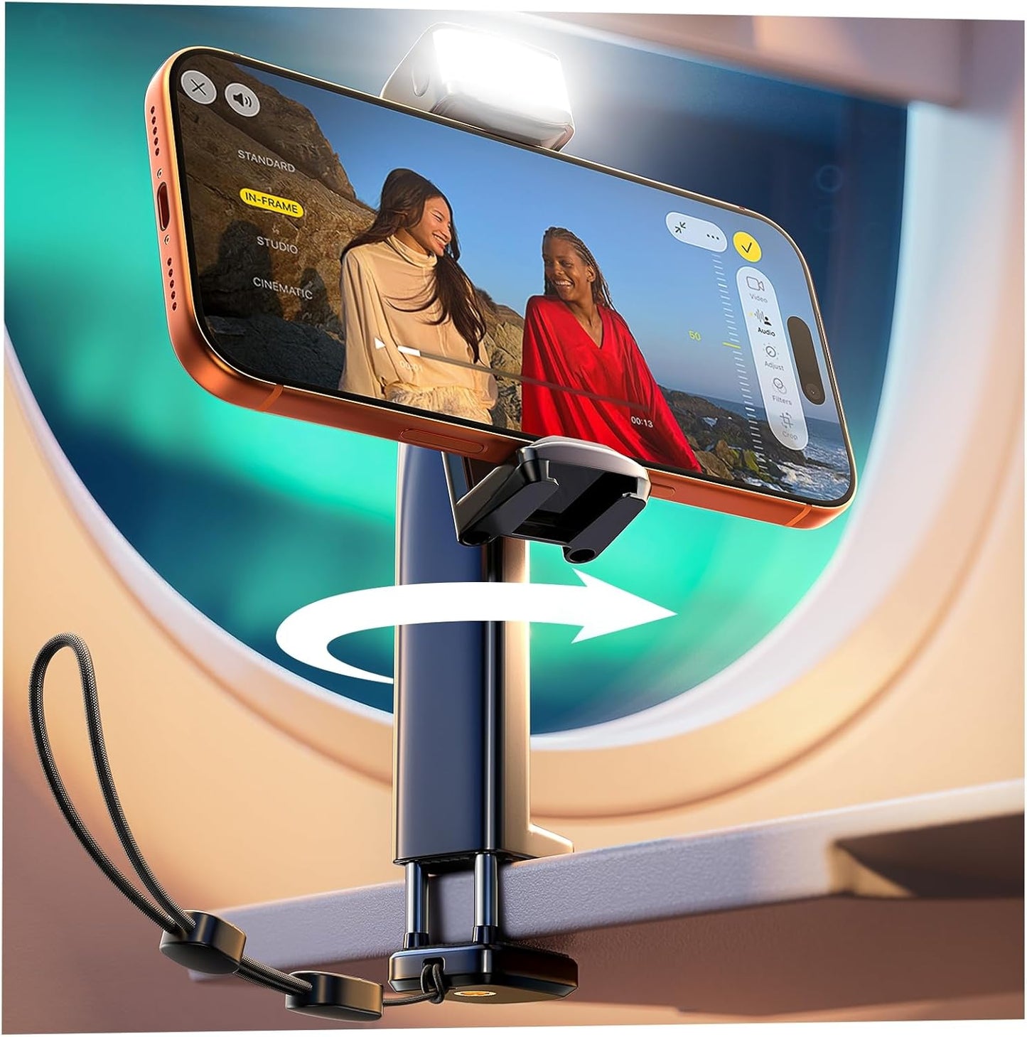 LISEN 2026 Airplane Travel Essentials (LED) Phone Stand Holder for Desk Cruise Ship Essentials Mount Airplane Gadgets