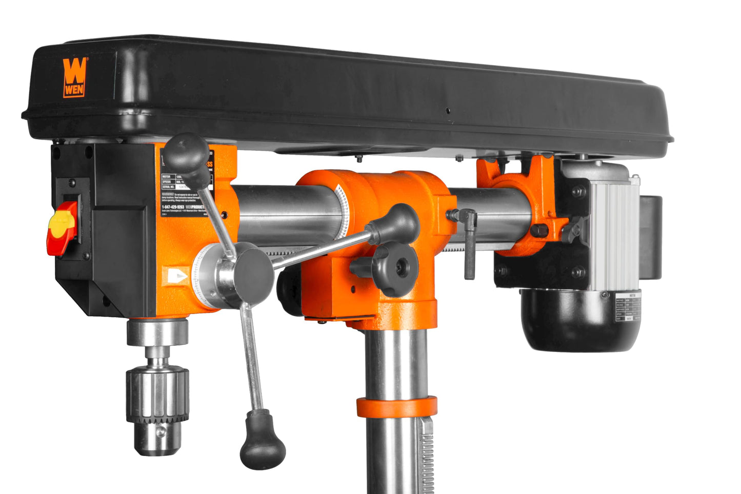WEN 6.2-Amp 33-Inch Radial Arm Drill Press, Benchtop Design with 5 Speeds and Cast-Iron Construction (4233)