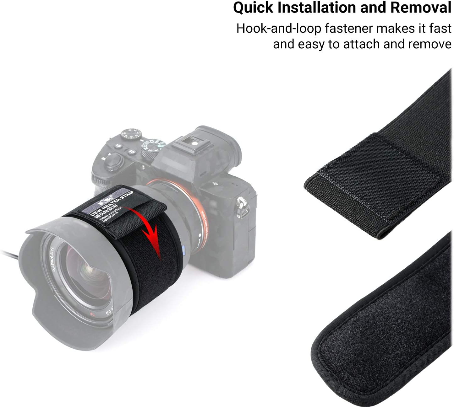 KIWIFOTOS 3.15 inch (80mm) USB Lens Warmer, Lens Dew Heater Strip with Temperature Regulator, Condensation Prevention