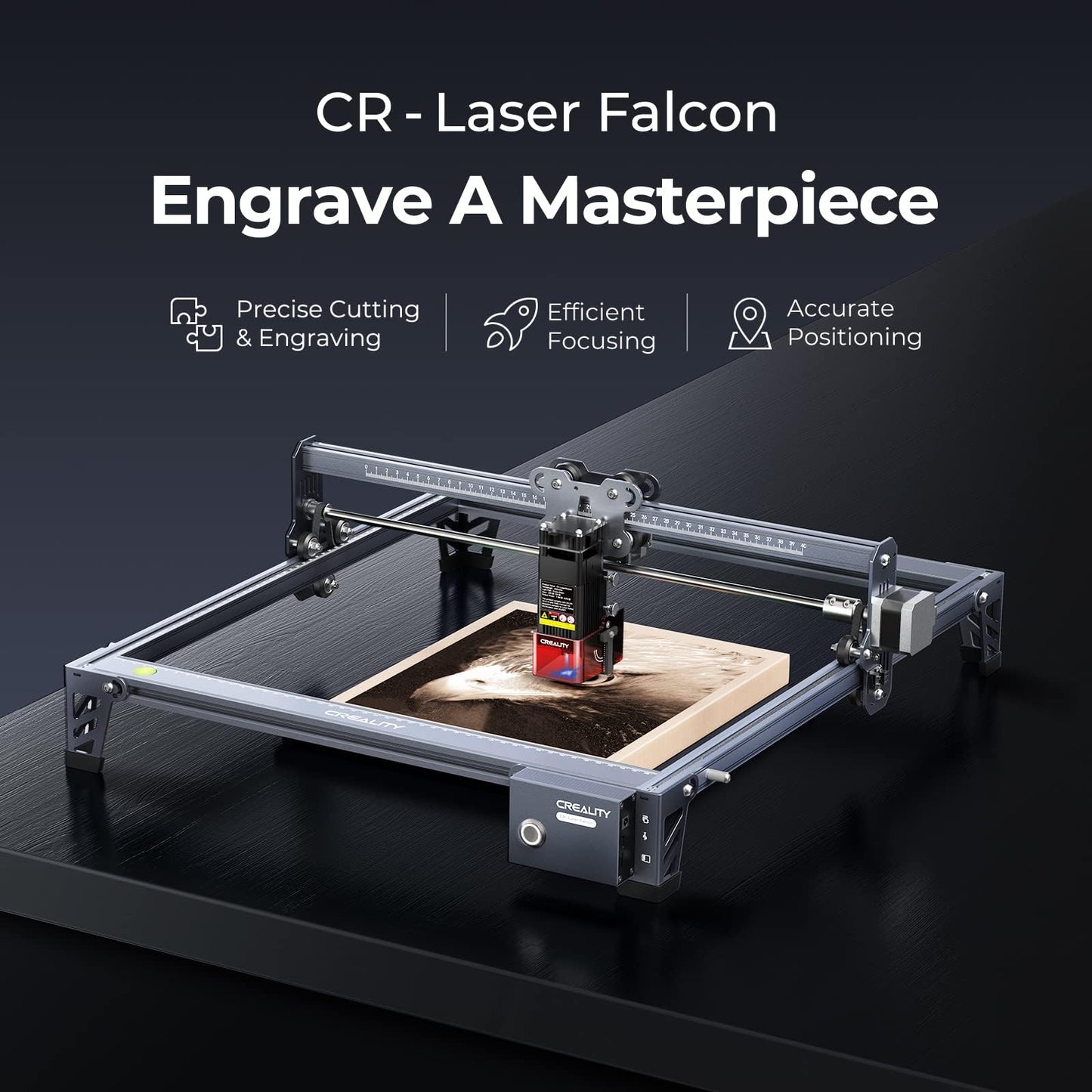 Creality Falcon 72000mW Output Laser Engraver, 5W Efficient Laser Engraver Machine, Laser Cutter and Engraver Machine for Wood, Metal,Paper, Acrylic, Leather, Laser Class 4