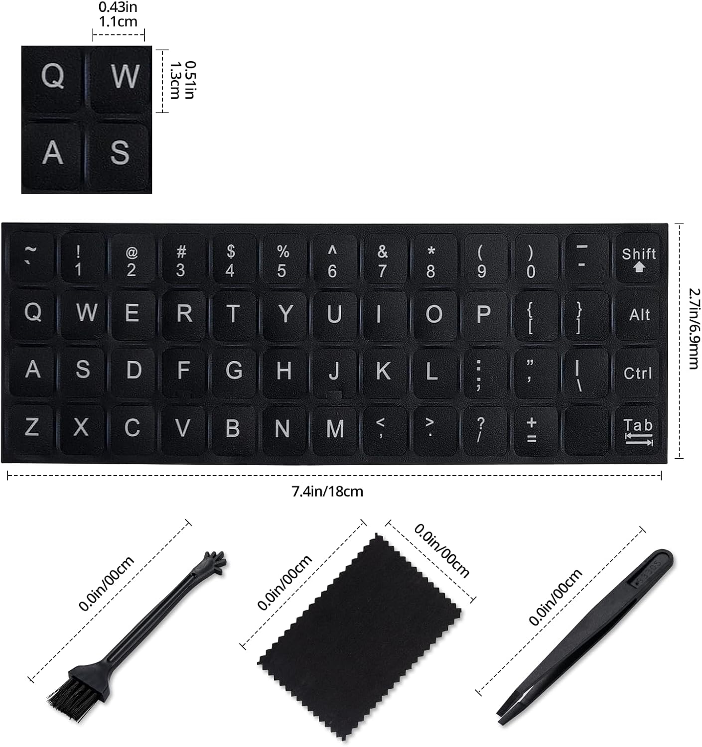 Softamm Stickers,[5 1] English Keyboard in Replacement English Keyboard Letters Sticker with White Font on Black