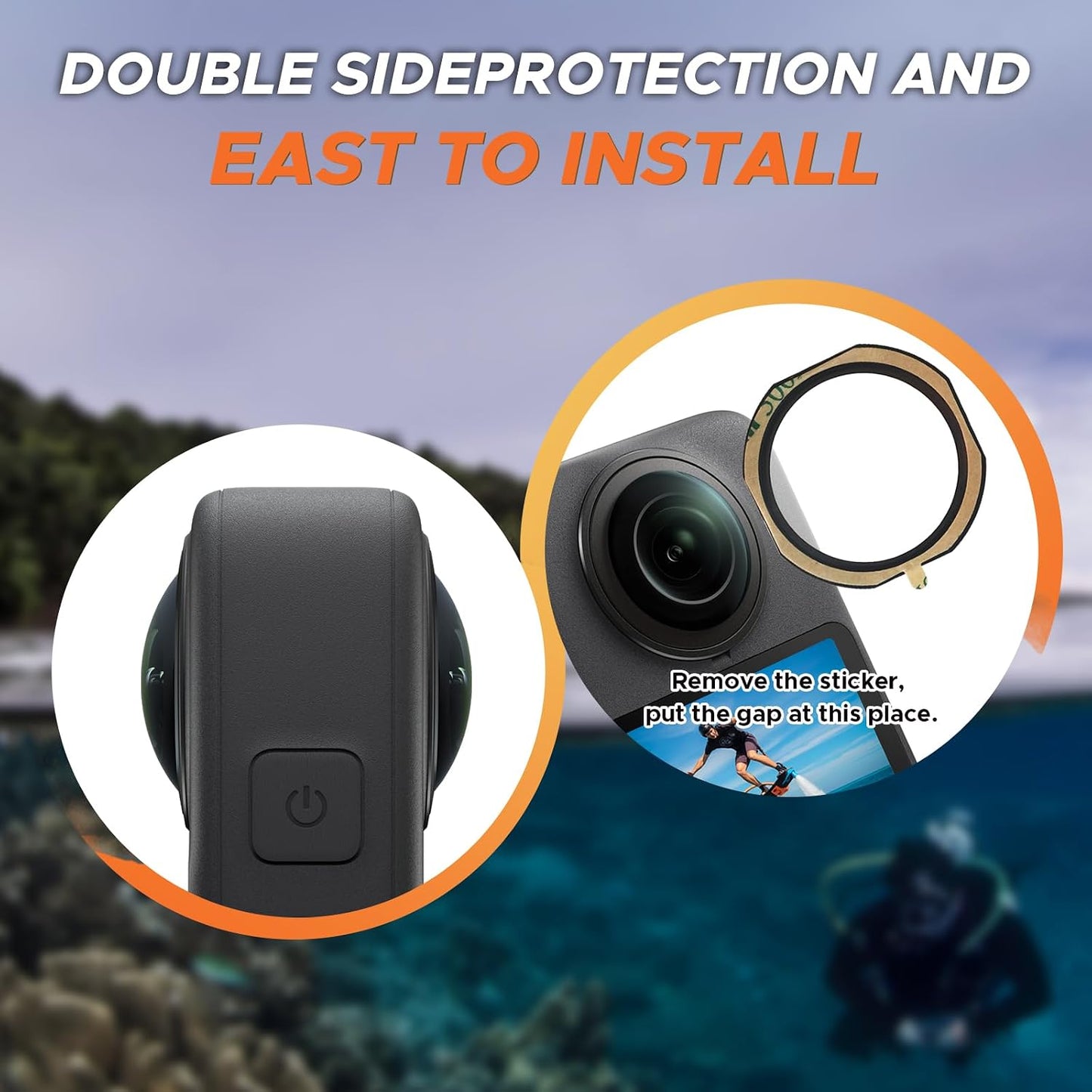 2 Pack 360 9H, JZW-Shop PC Lens Guard with Screen Protectors Compatible with DJI OSMO Action Camera, Scratch
