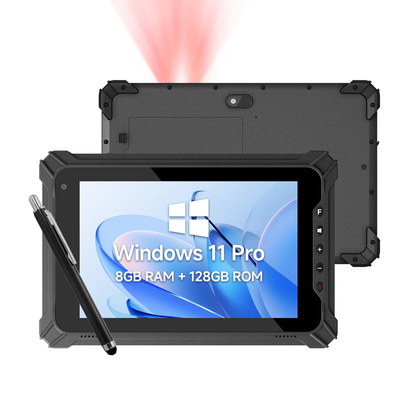 Arrvel Rugged Tablet with Barcode Scanner I87J, 8 inch Windows 11 Pro w/Honeywell N4680 Scan Engine, 1D/2D QR Inventory Scanner, 8GB+128GB Industrial Tablet for ERP WMS, Warehouse, Retail, IP65