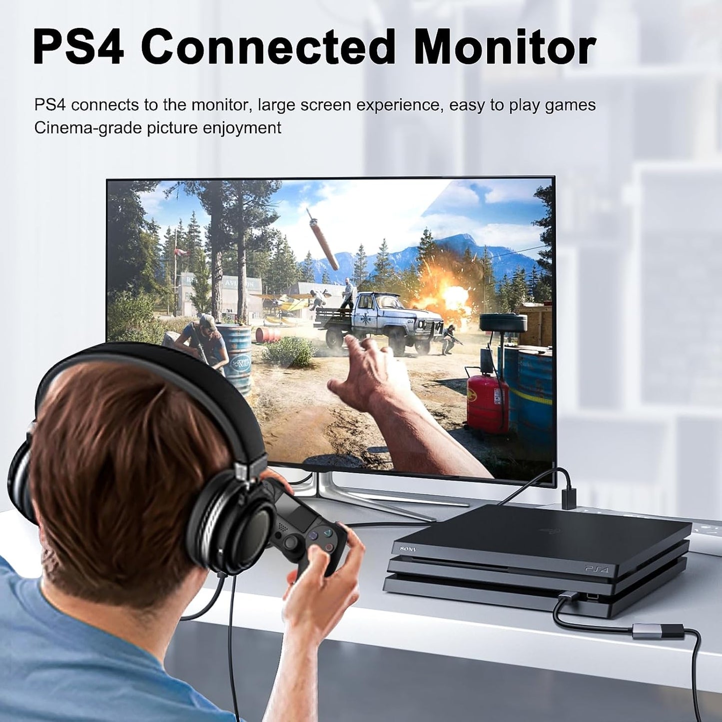 Kumiho 4K60Hz PS5/4(Non-Bidirectional) HDMI to DisplayPort Adapter High Speed HDMI Male to Display Port Female