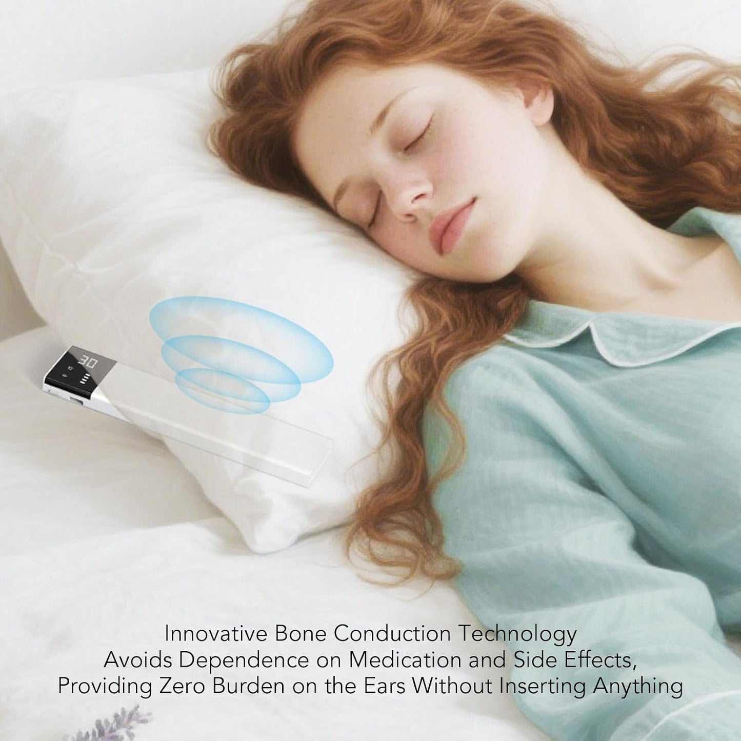 36 CCYLEZ Pillow Speaker, Non Invasive Sleep Aid with Bone Conduction Technology and White Noise Options