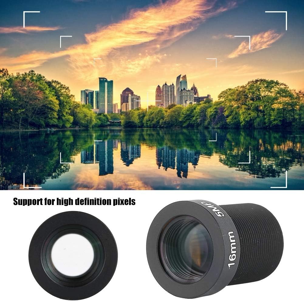 Dioche 16mm 5MP M12x0.5 Fixed Board Lens, HD CCTV Security Camera Wide Angle Lens, Standard Screw Connector Camera