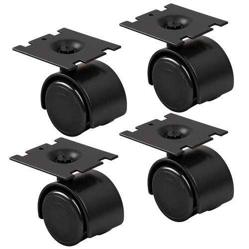 MWEDP 40 mm Wheel/Plate Assembly Compatible with Vacuum D4 D4C SE E E2 Series Vacuum Cleaner Cart Castor Wheels (4 Pack)