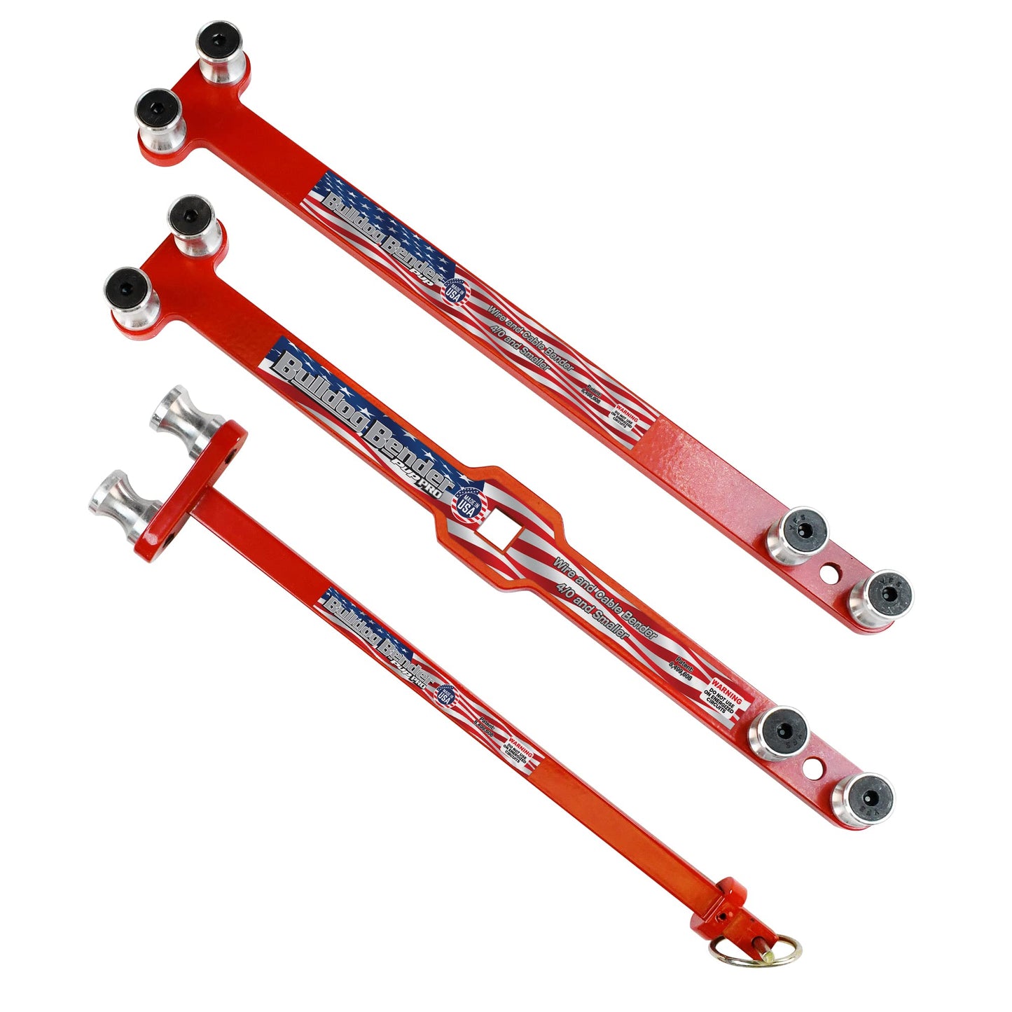 Bulldog Bender Pup Cable Bending Tool 4/0 AWG or smaller, 3-pc. Set: 14" Std. Handle, 14" Pro-Handle and 11" Adapter