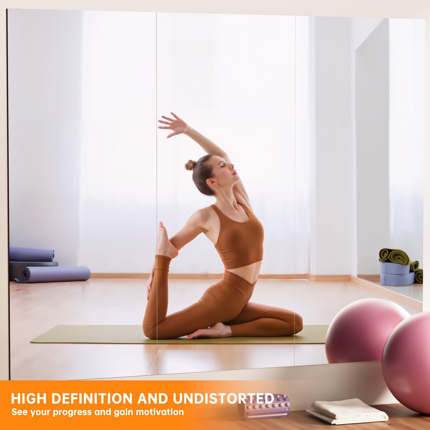 Hasipu Home Gym Workout Mirror 83" L x 39" W-1pcs Large Full Length Mounted Full Body Frameless Mirror for Workout, Yoga, Garage, Bedroom, Dance