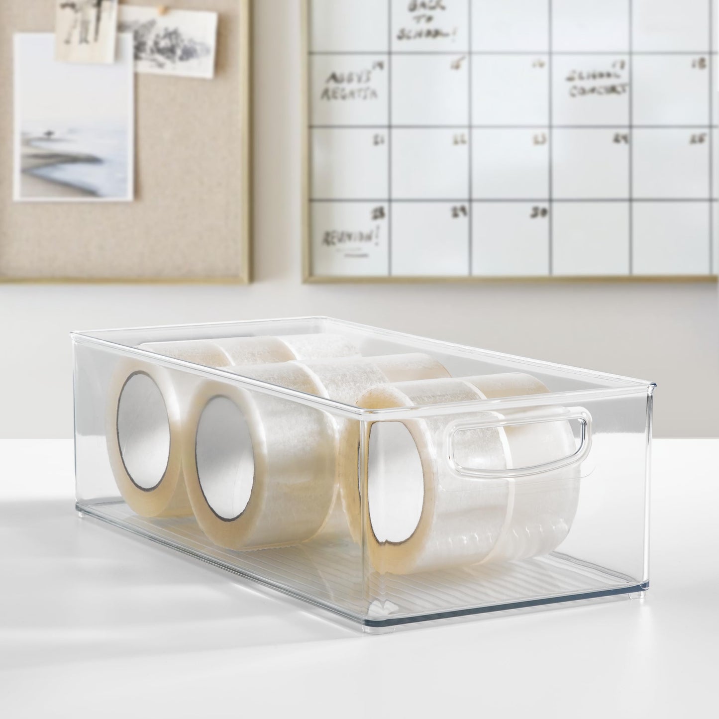 iDesign Stackable Storage Bin - Organizer Bin for Kitchen and Pantry, Clear, Made in USA