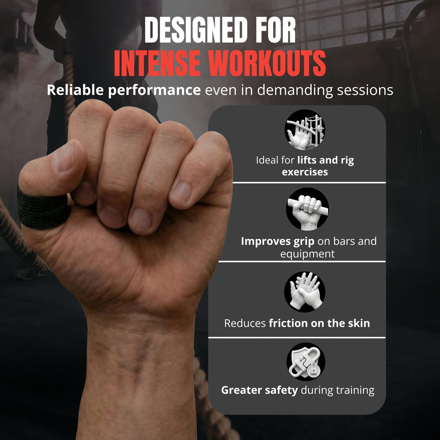 in s(h)ock Barcelona Thumb Tape 5 Rolls - Self Adhesive Athletic Tape for Thumb and Fingers - Hook Grip Tape for Cross Training, Weightlifting, Boxing, Climbing and Gym Workouts