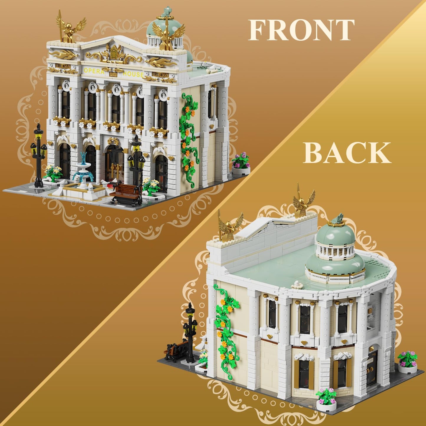 Holexapyd Paris Opera House Modular Building Sets for Adults, European Theater Architecture with Light Kit & 8 Figures, Collectible Club Building with Guitar for Music Lovers Gifts (4490 PCS)