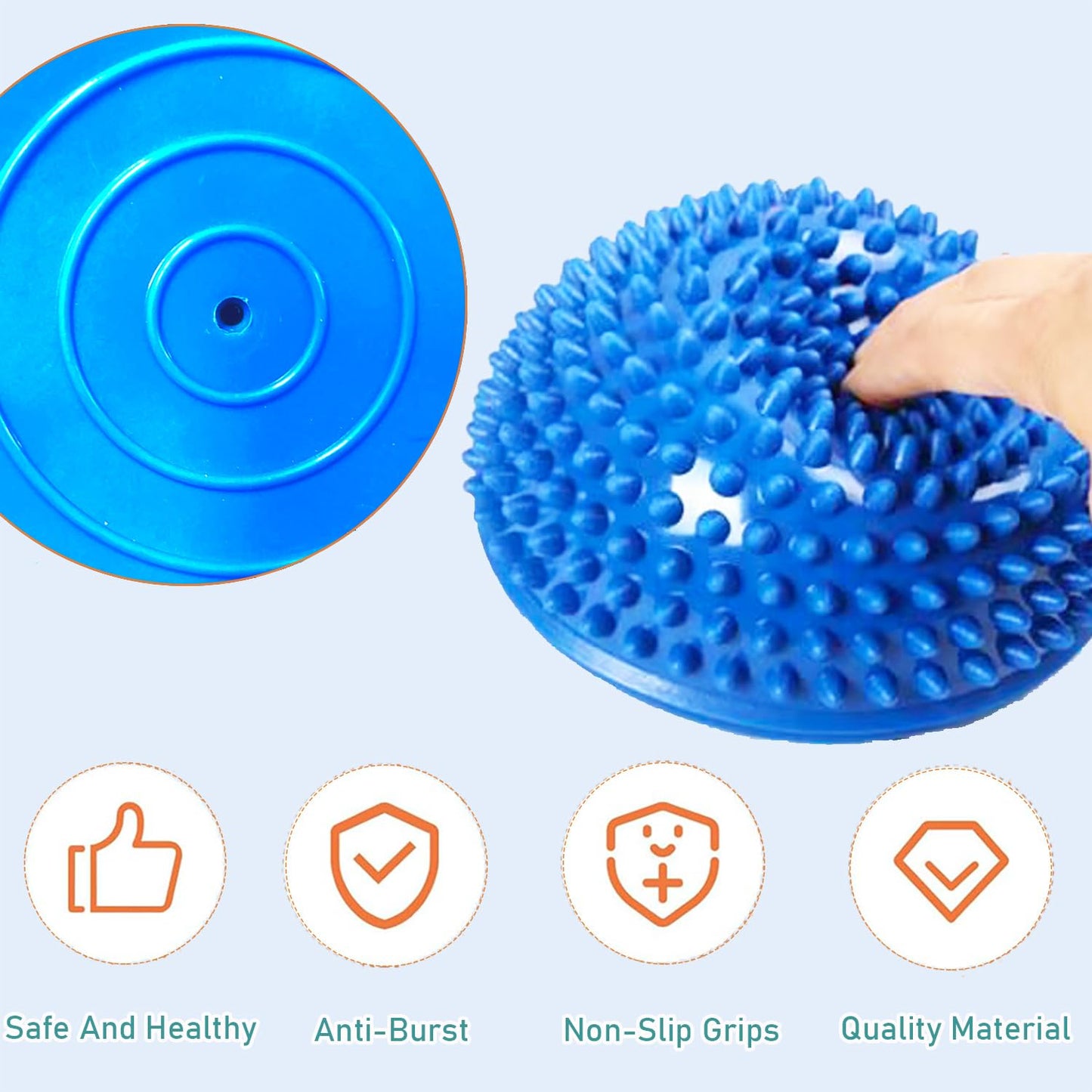 XCZGSW 2PCS Hedgehog Balance Pods, Pimples Pilates Ball, Half Spiky Fitness Domes for Kids Adults Sports, Foot Massage, Stability Training, Muscle Balancing Therapy, Motor Skills Yoga Gymnastics Exercise